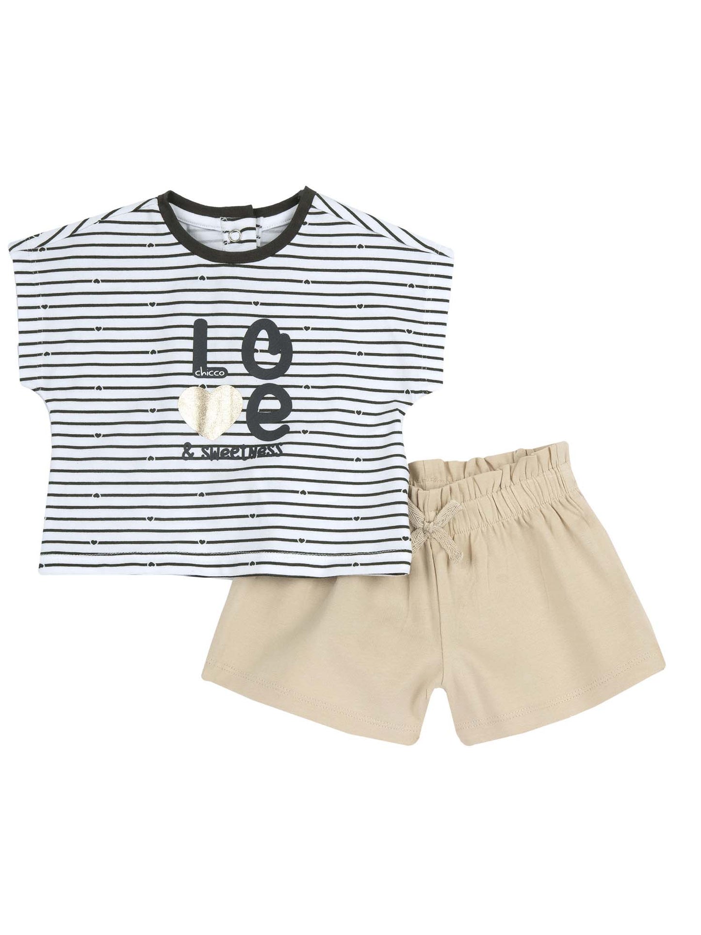 CHICCO T-SHIRT+SHORT - BIANCO-NERO