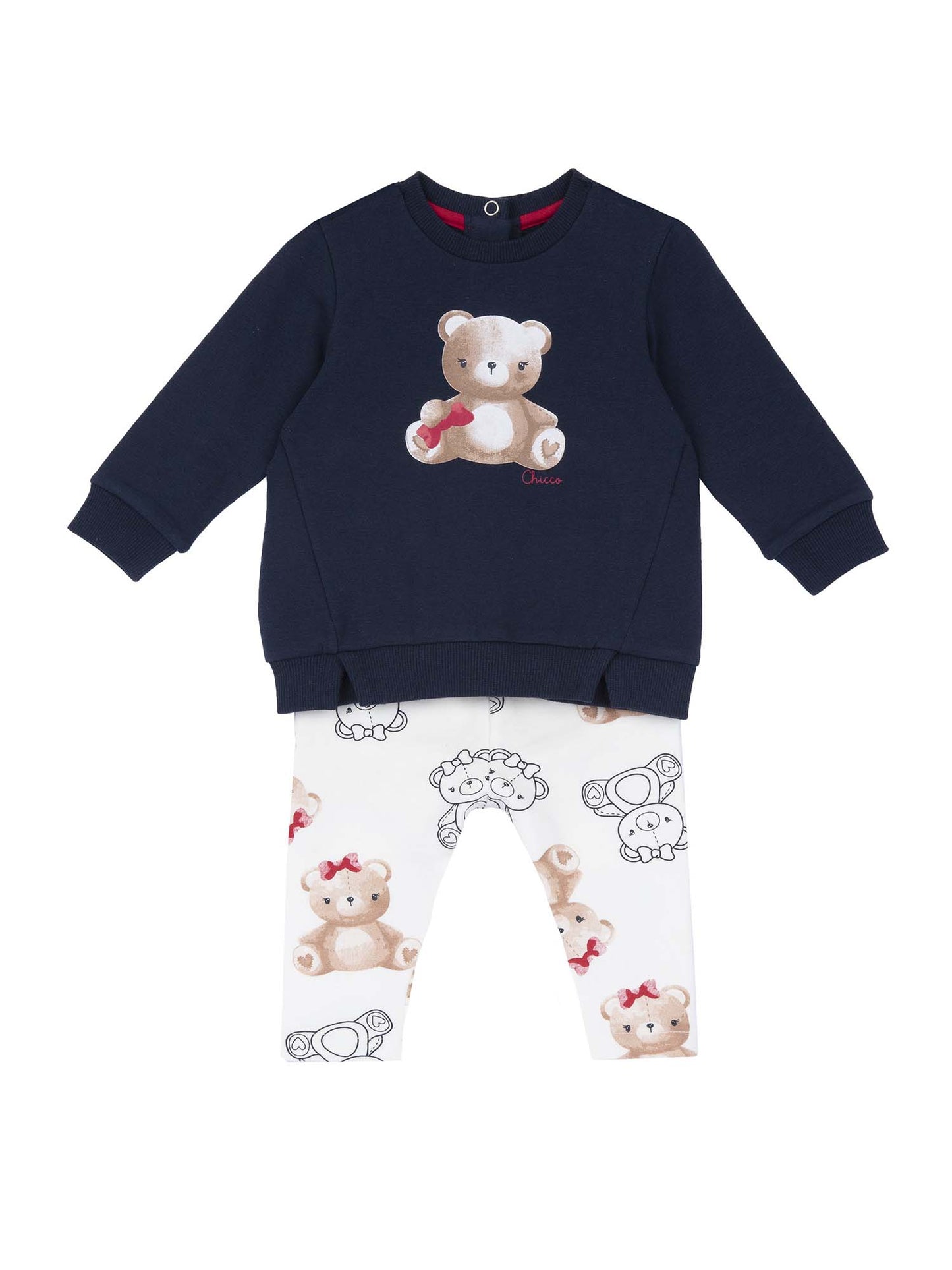 COMPLETINO FELPA+LEGGINGS CHICCO BAMBINA BIANCO