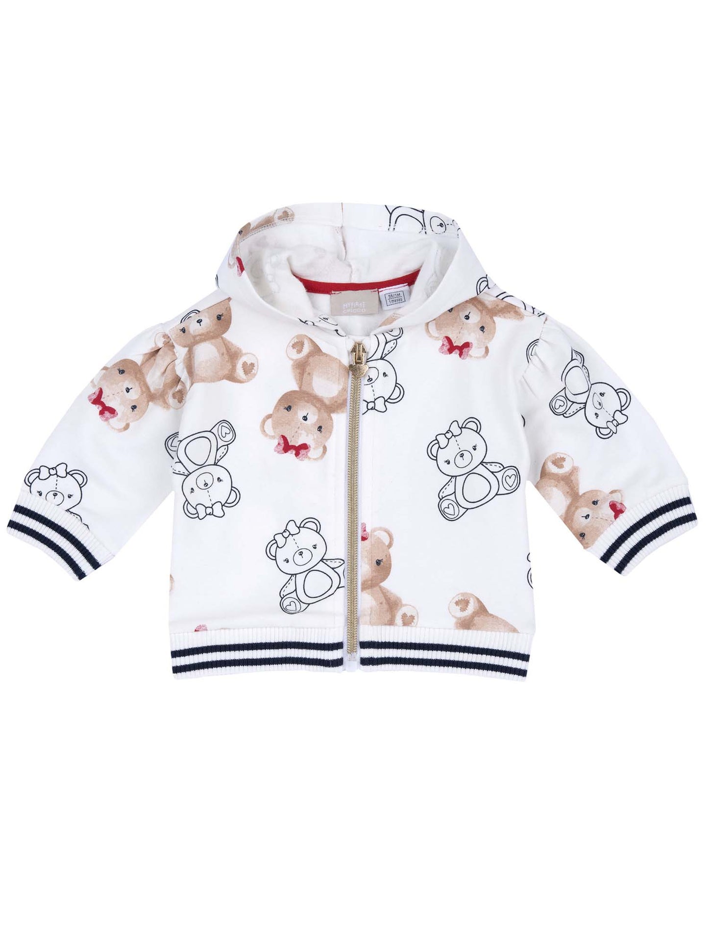 FELPA CON ZIP CHICCO BAMBINA BIANCO
