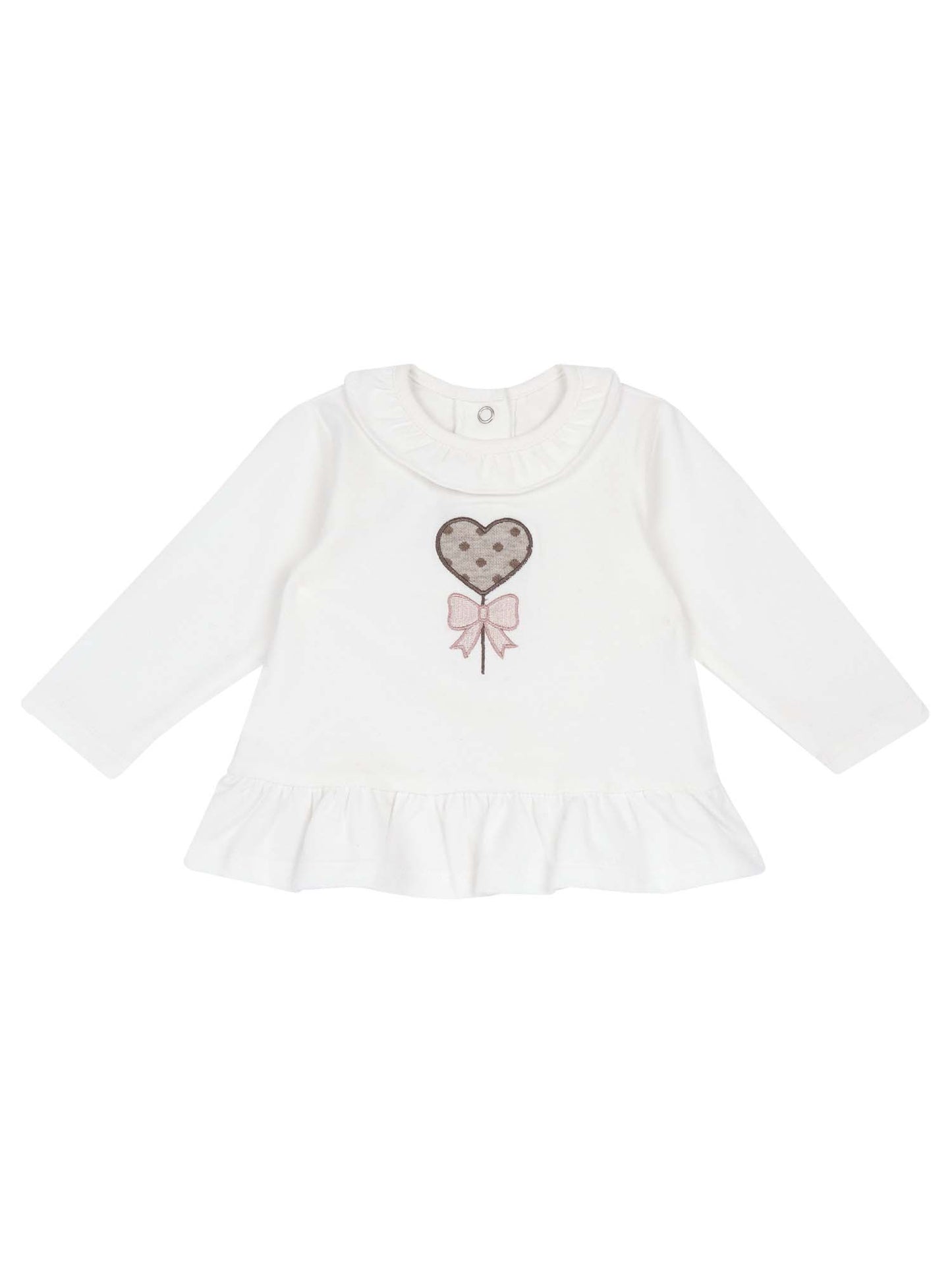 T-SHIRT CON BOTTONI POSTERIORI CHICCO BAMBINA BIANCO