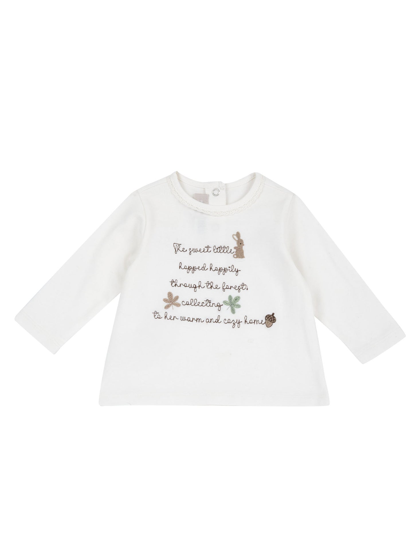 Chicco T-shirt ml, t-shirt a maniche lunghe Unisex bambino bianca