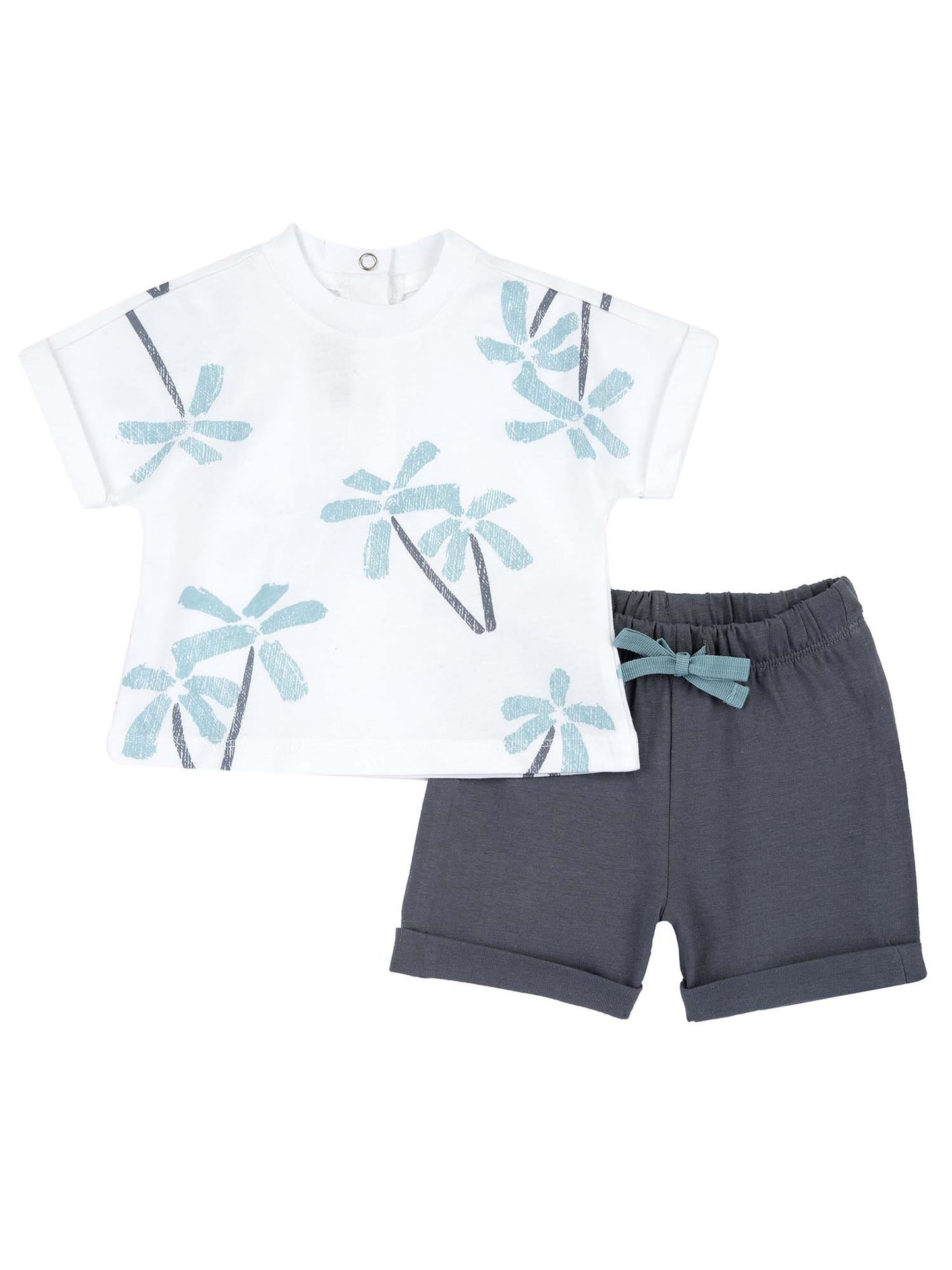 CHICCO T-SHIRT+SHORT - BIANCO-BLU
