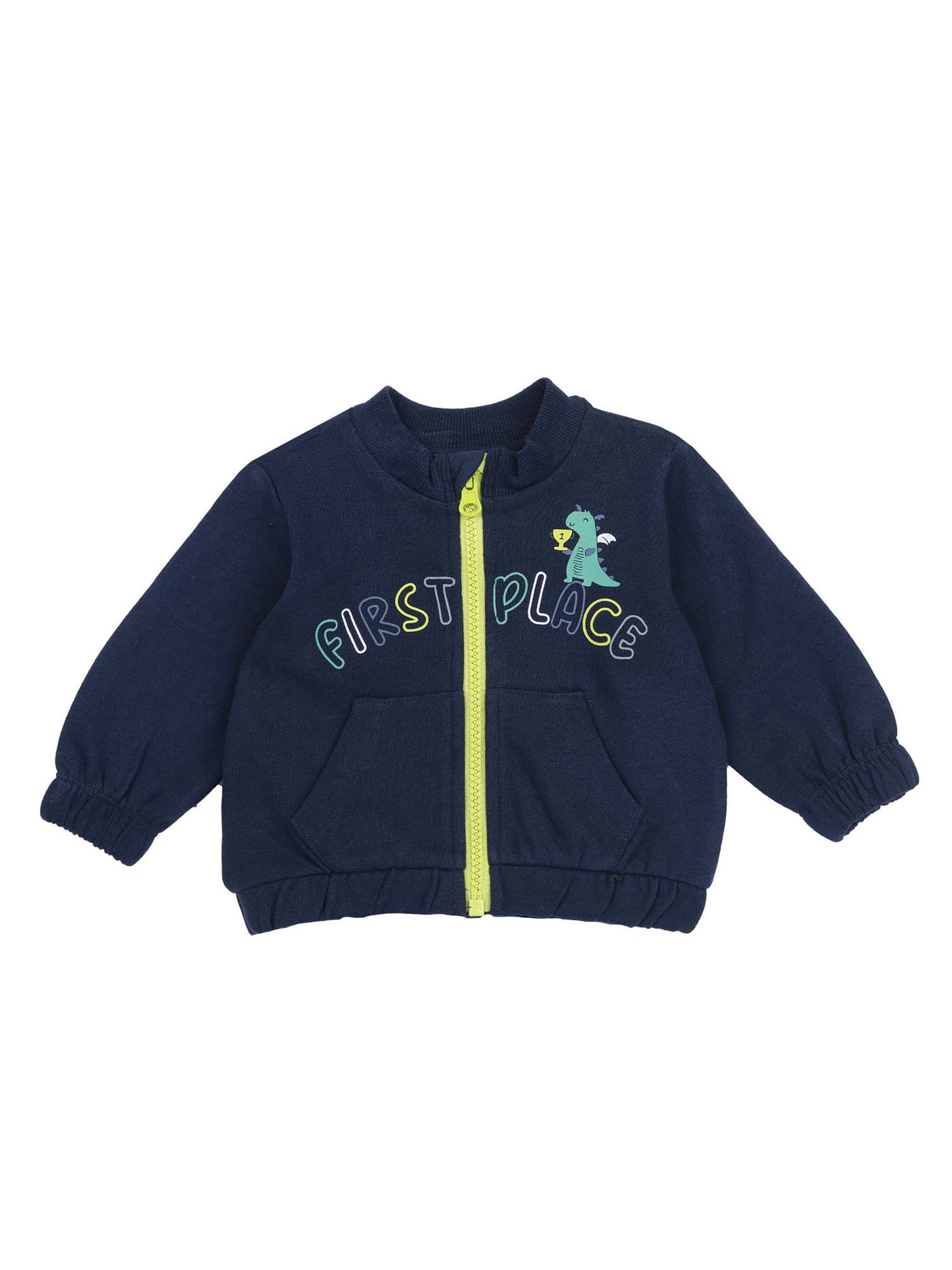 FELPA CON ZIP TEMA DINOSAURO CHICCO BAMBINO BLU