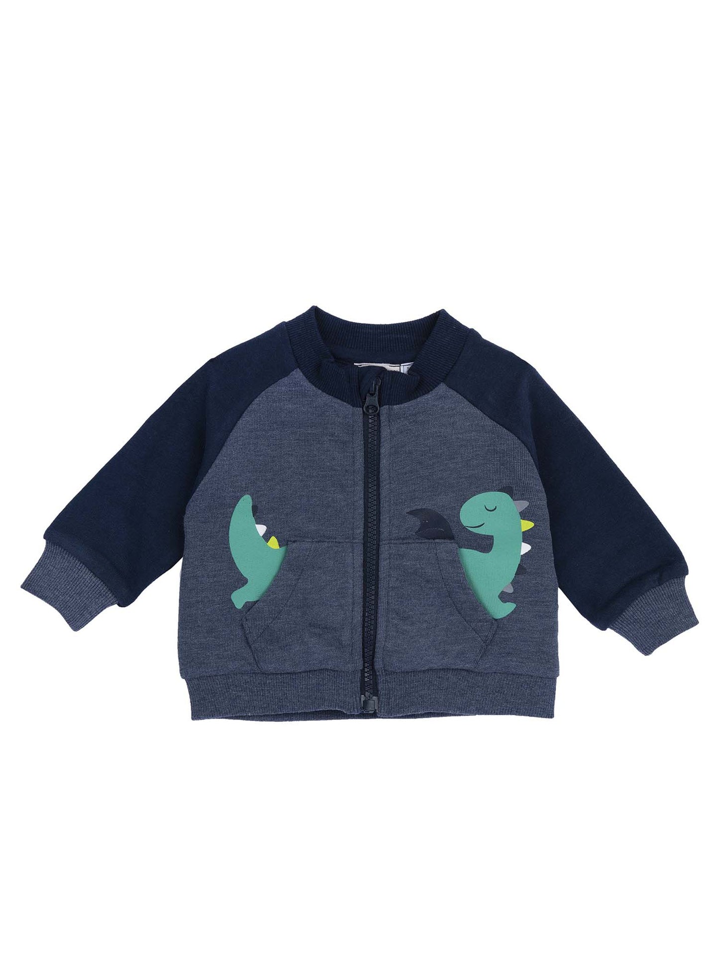 FELPA CON ZIP TEMA DINOSAURO CHICCO BAMBINO BLU