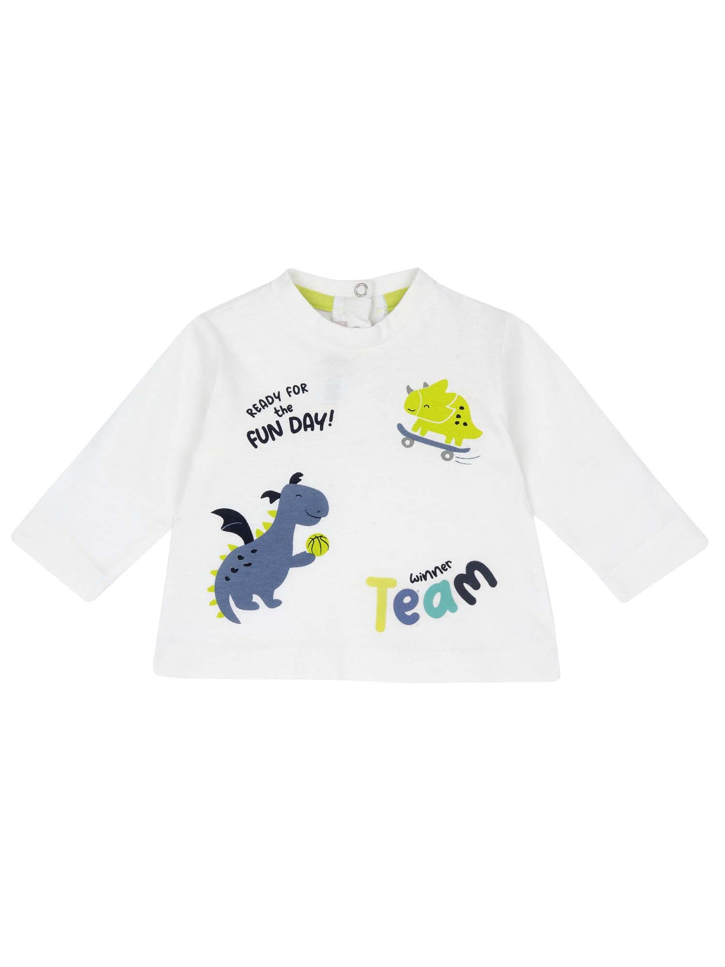 T-SHIRT MANICA LUNGA TEMA DINOSAURO CHICCO BAMBINO BIANCO