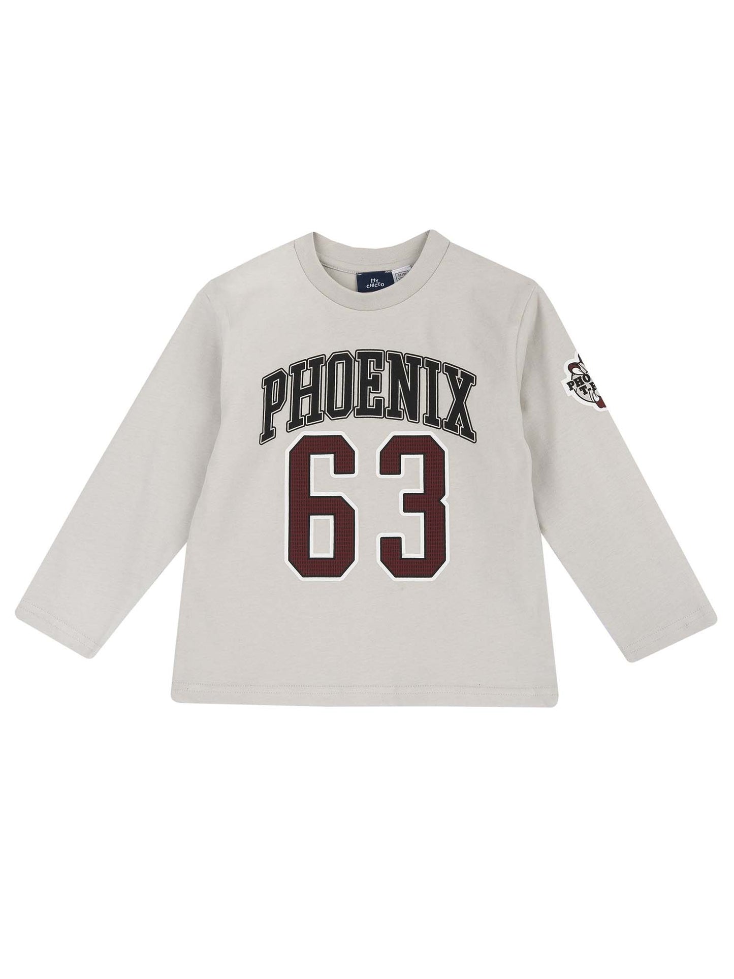 T-SHIRT MANICA LUNGA CON STAMPA CHICCO BAMBINO GRIGIO