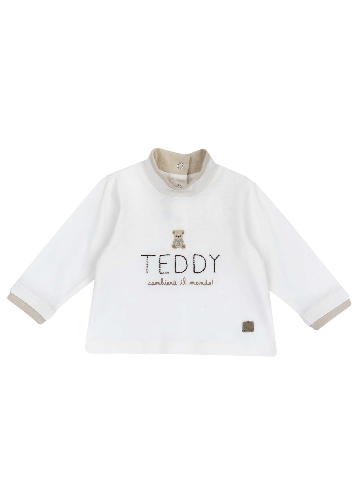 MAGLIA MANICA LUNGA CON BOTTONI POSTERIORI CHICCO UNISEX  BIANCO