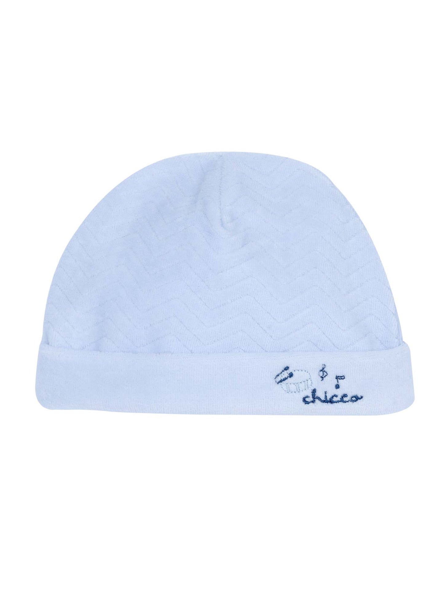CAPPELLO CON RISVOLTO CHICCO BAMBINO CELESTE