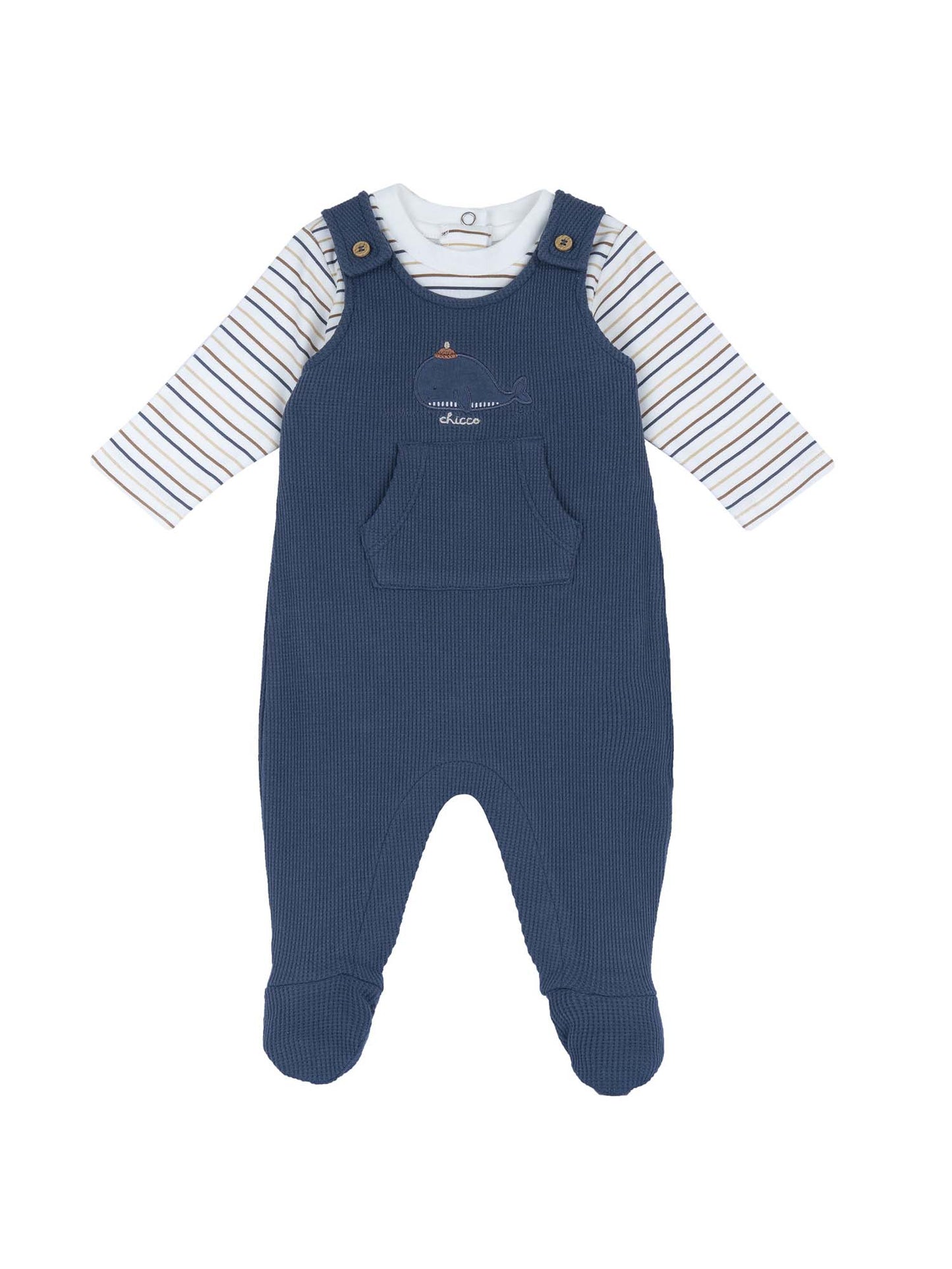TUTINA 2 PEZZI CHICCO BAMBINO BIANCO-BLU