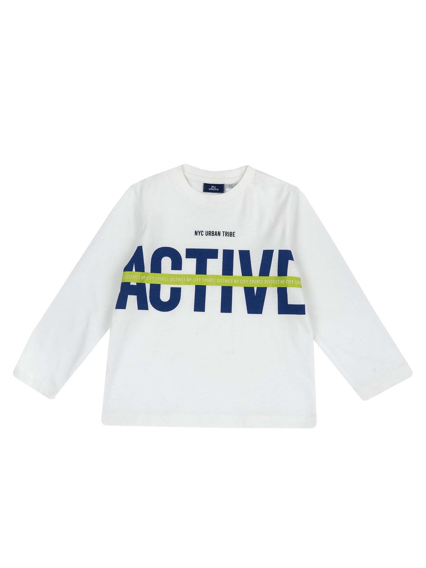 T-SHIRT MANICA LUNGA CON STAMPA CHICCO BAMBINO BIANCO