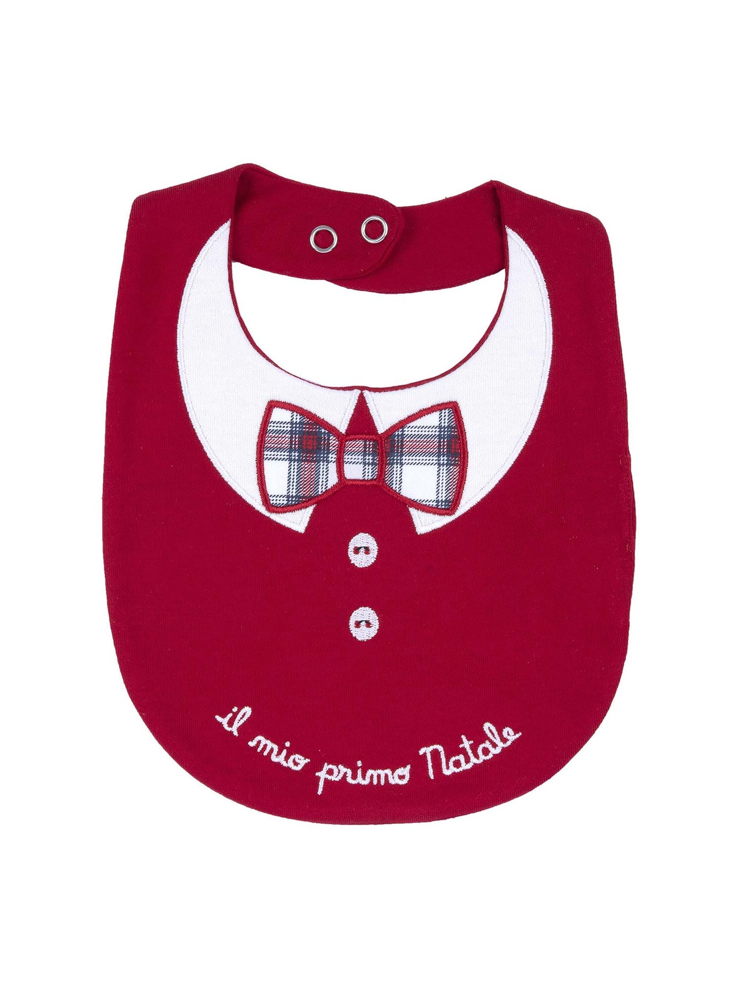 BAVETTA CON RICAMO E APPLICAZIONE CHICCO NEONATO ROSSO