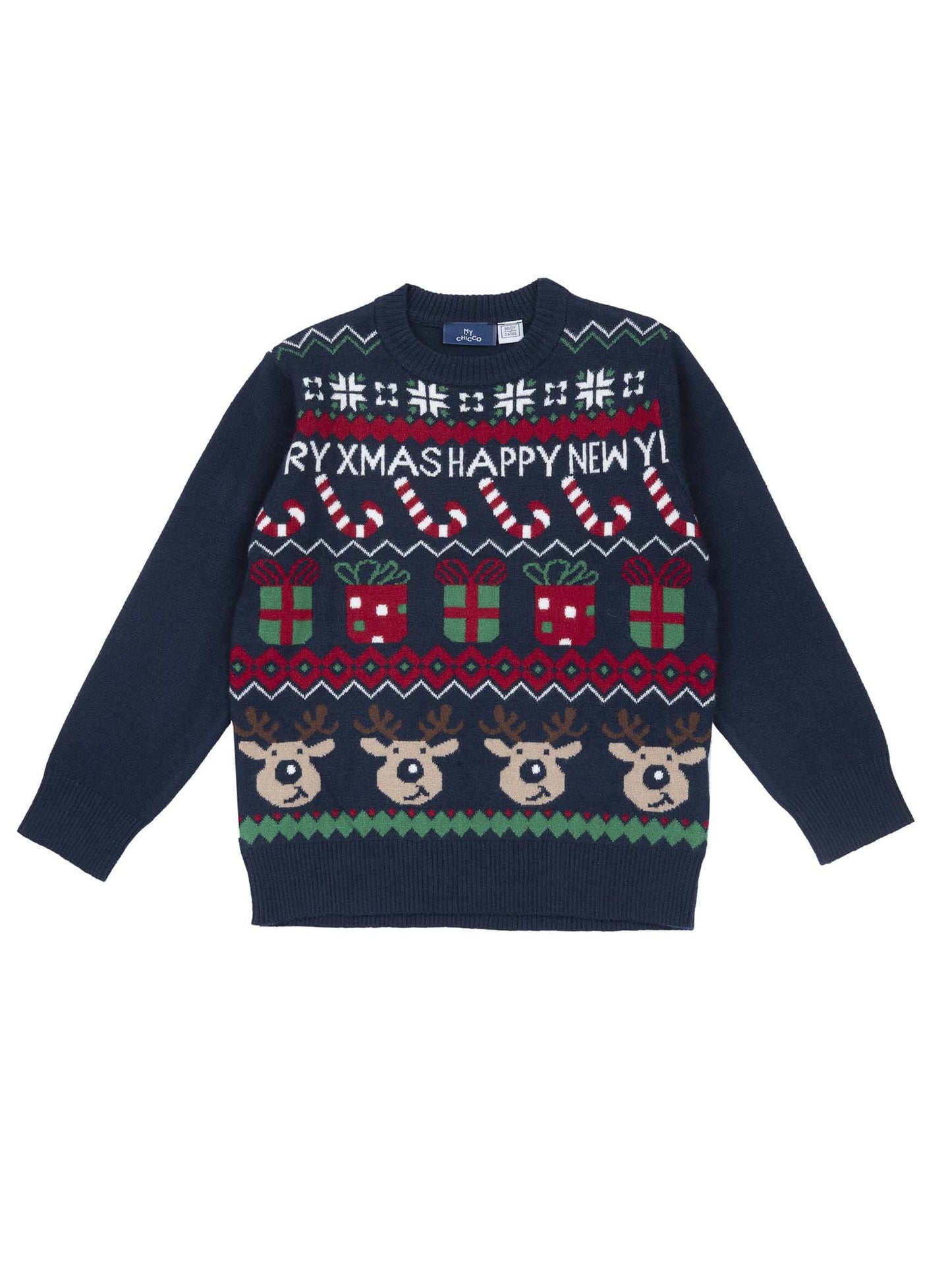 MAGLIONCINO NATALE CHICCO DA BAMBINO BLU