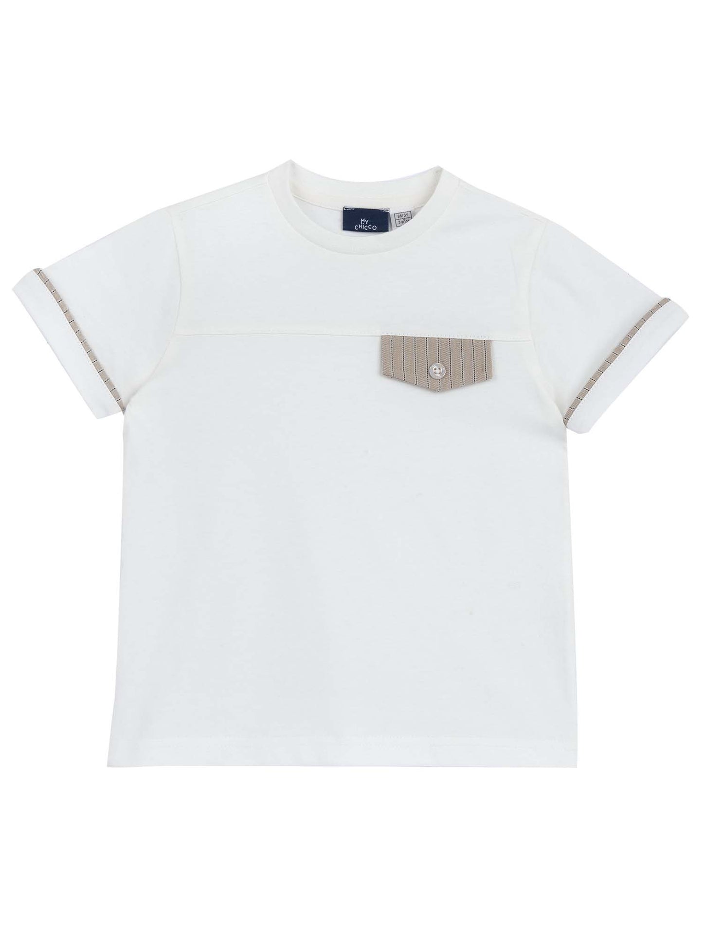 Chicco, t-shirt a maniche corte bianca da bimba/o