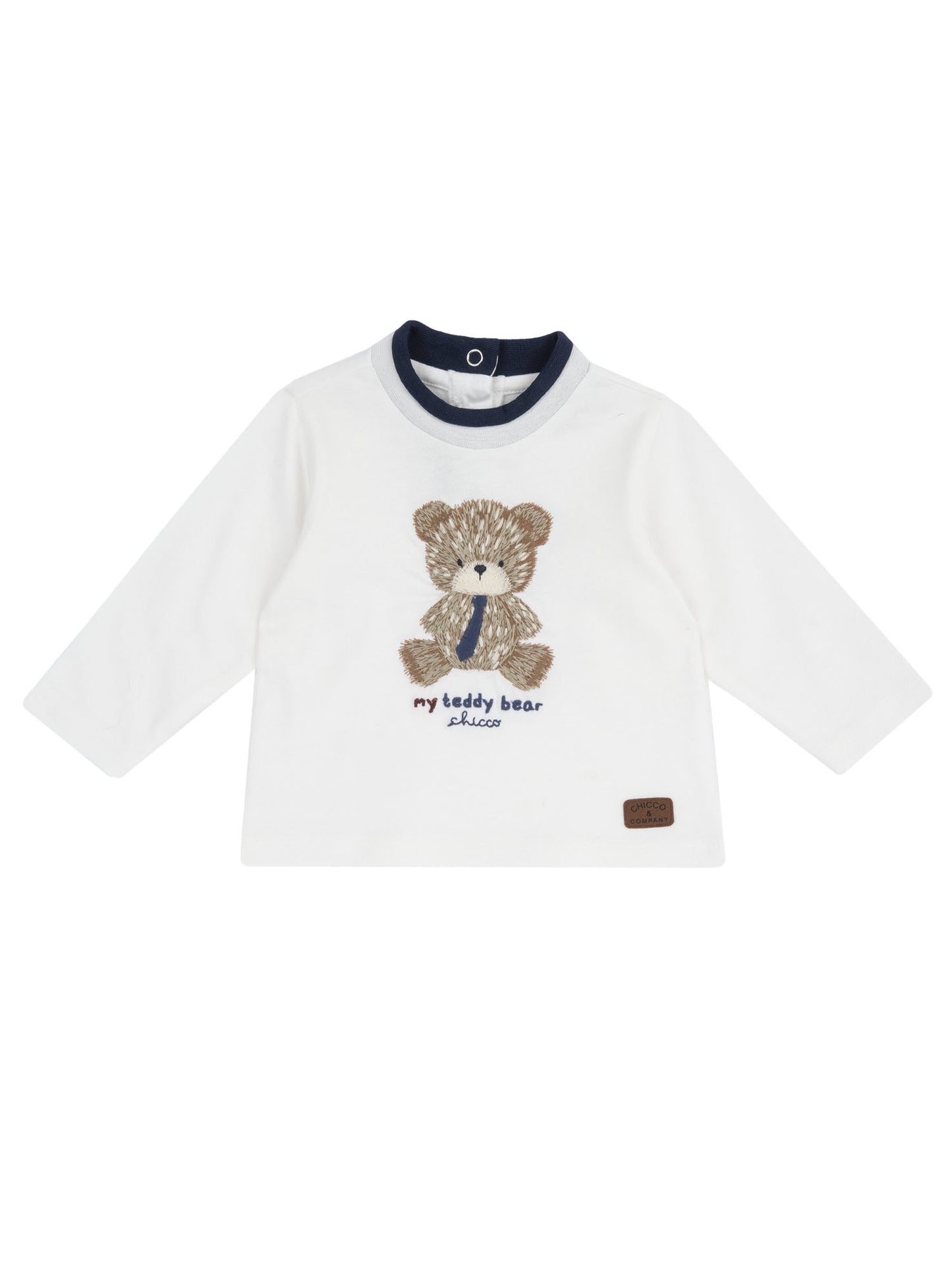 Chicco, t-shirt a maniche lunghe unisex bambino bianca