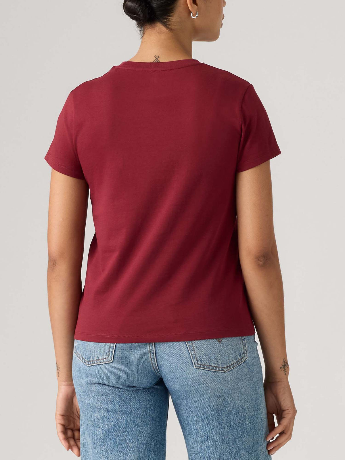 Levi's perfect tee t-shirt da donna bordeaux