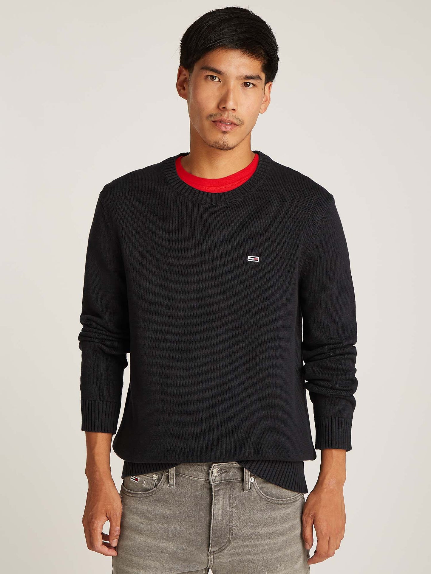 MAGLIONCINO SLIM C-NECK TOMMY JEANS UOMO NERO