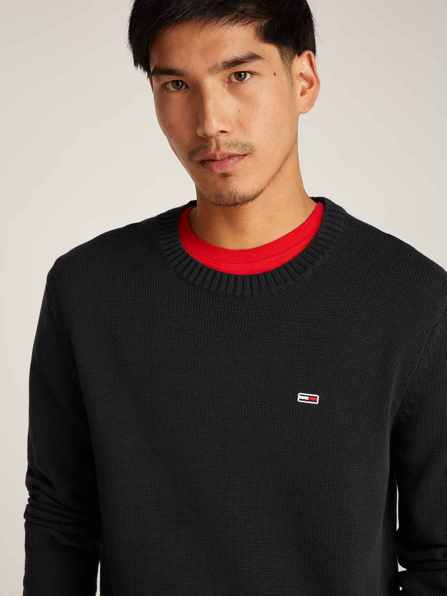 MAGLIONCINO SLIM C-NECK TOMMY JEANS UOMO NERO