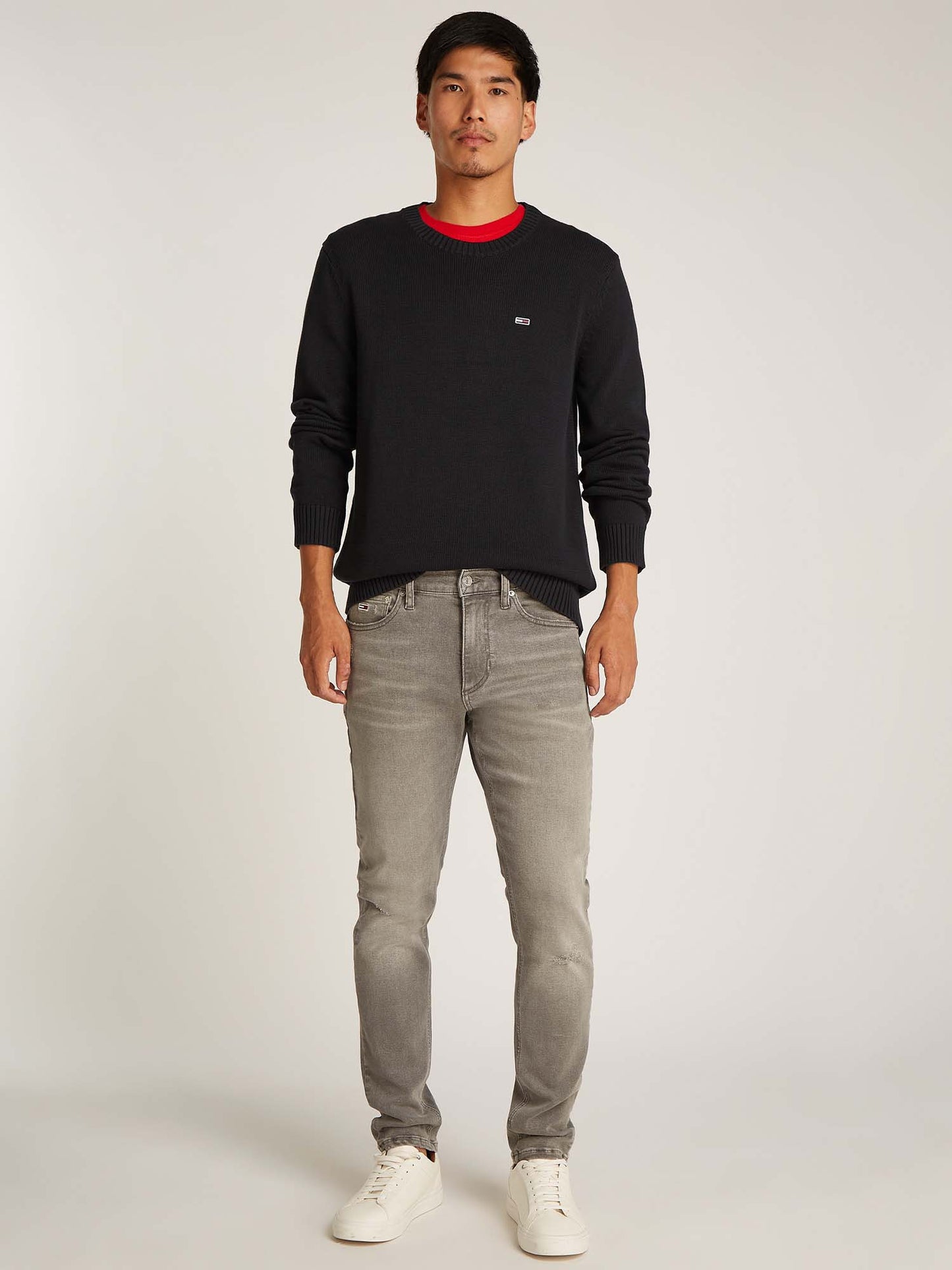 MAGLIONCINO SLIM C-NECK TOMMY JEANS UOMO NERO