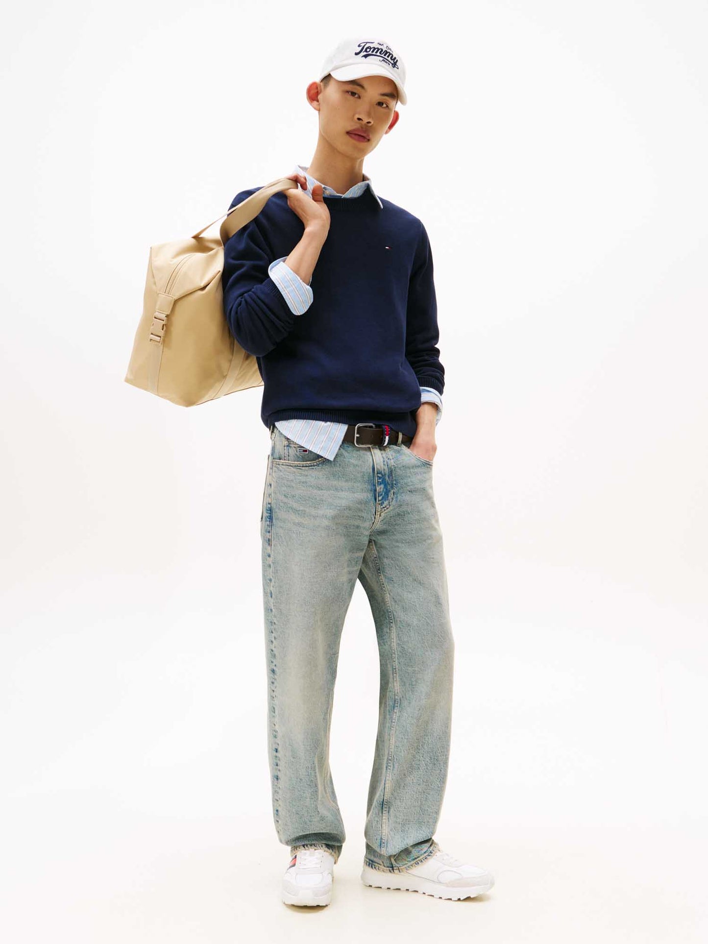 MAGLIA GIROCOLLO TOMMY JEANS DA UOMO BLU