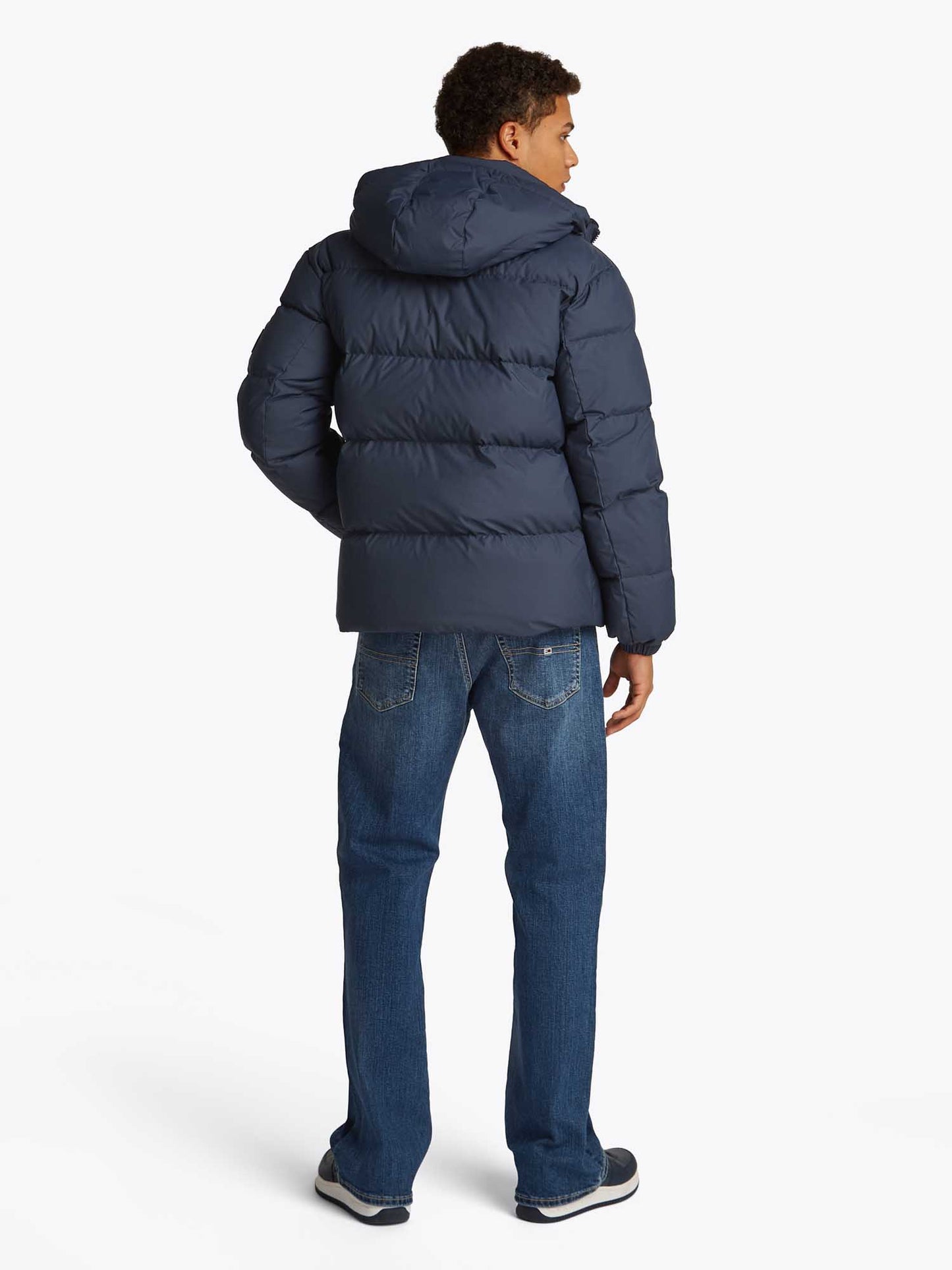 PIUMINO IDROREPELLENTE CON CAPPUCCIO TOMMY JEANS DA UOMO BLU
