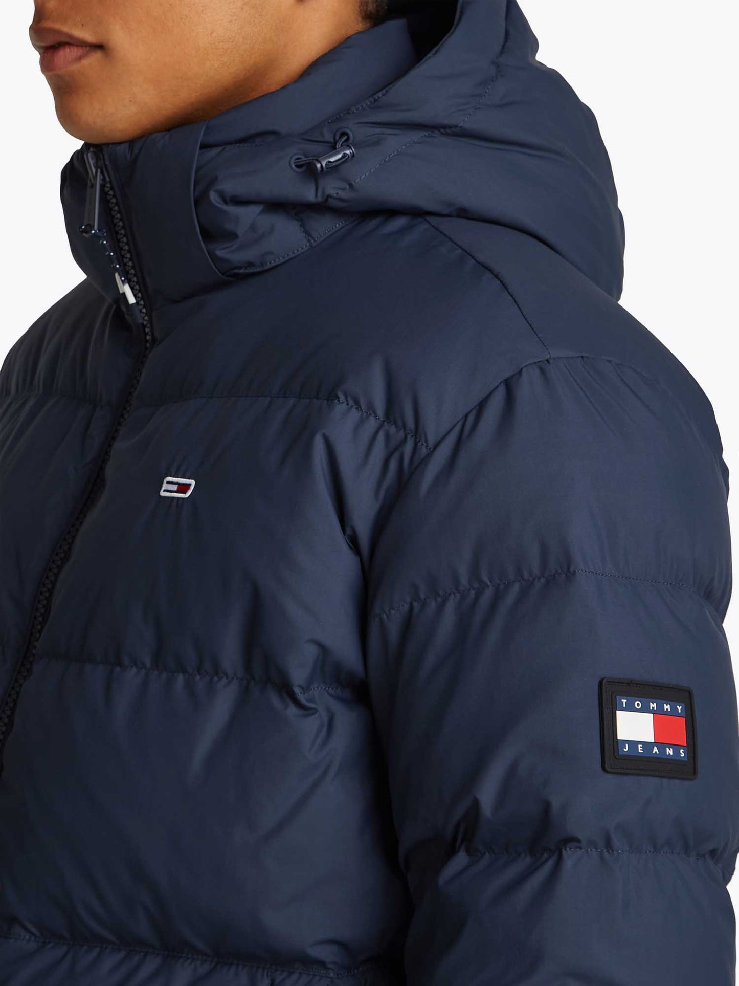 PIUMINO IDROREPELLENTE CON CAPPUCCIO TOMMY JEANS DA UOMO BLU