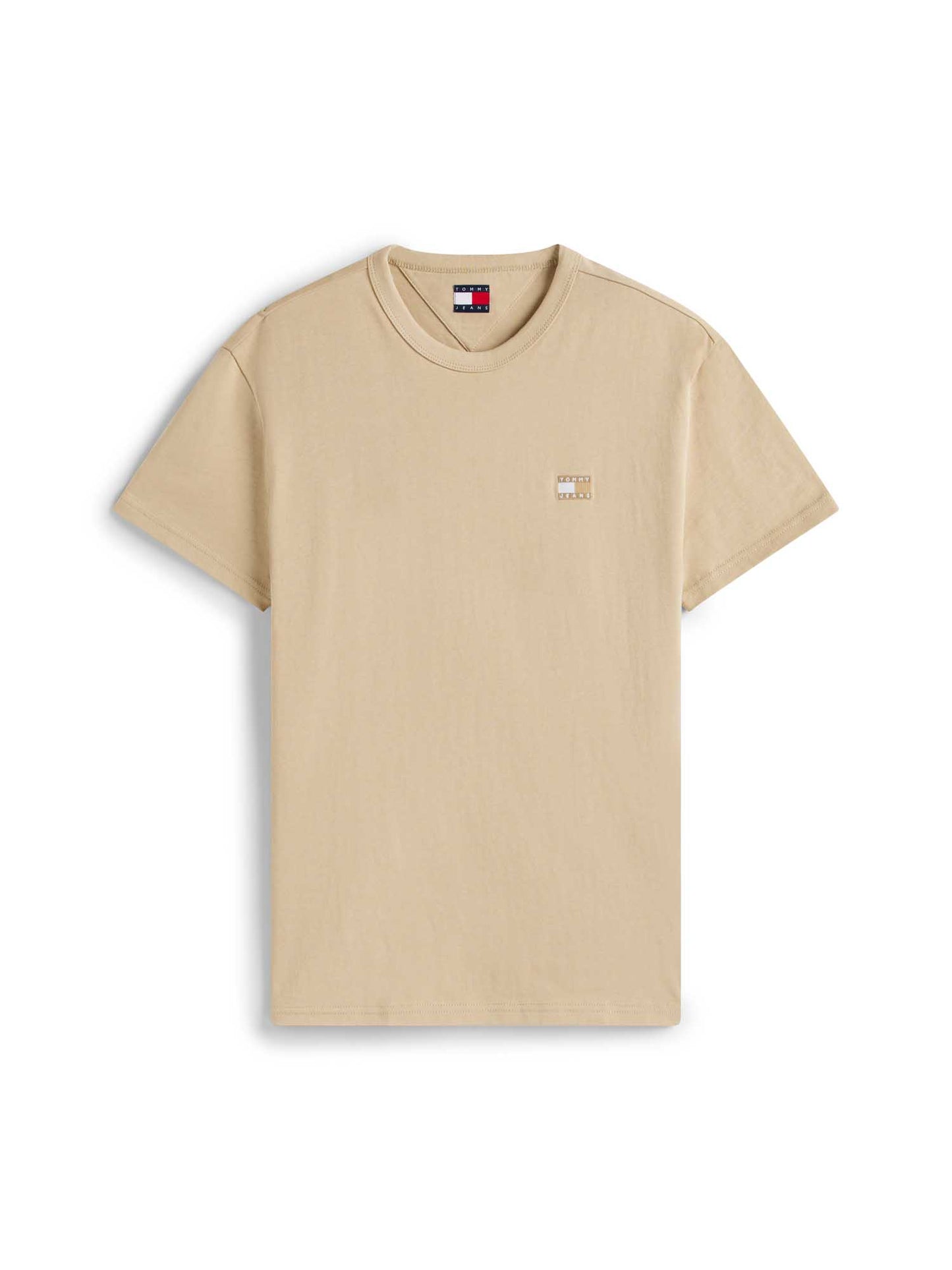 T-SHIRT BADGE TOMMY JEANS UOMO BEIGE