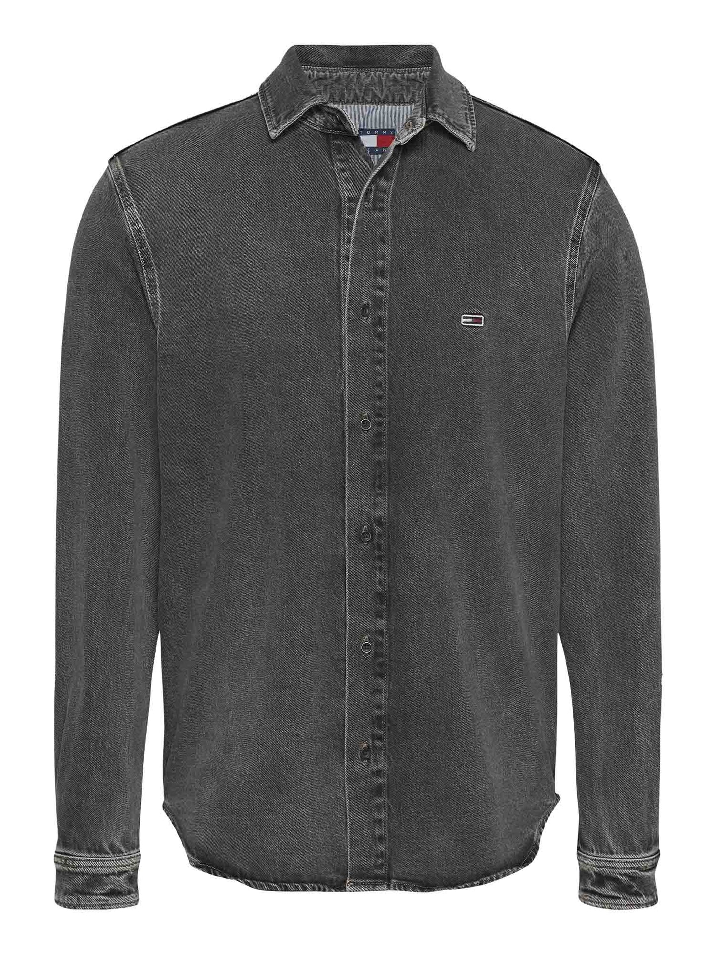 CAMICIA IN DENIM SBIADITO TOMMY HILFIGER DA UOMO DENIM BLACK