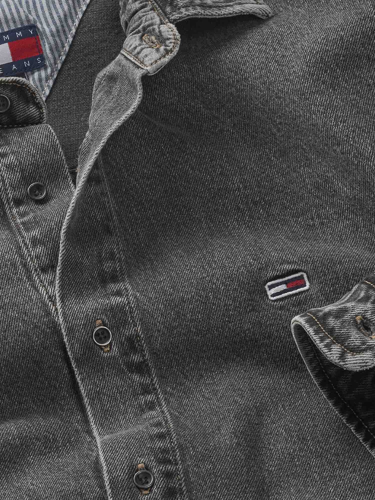 CAMICIA IN DENIM SBIADITO TOMMY HILFIGER DA UOMO DENIM BLACK