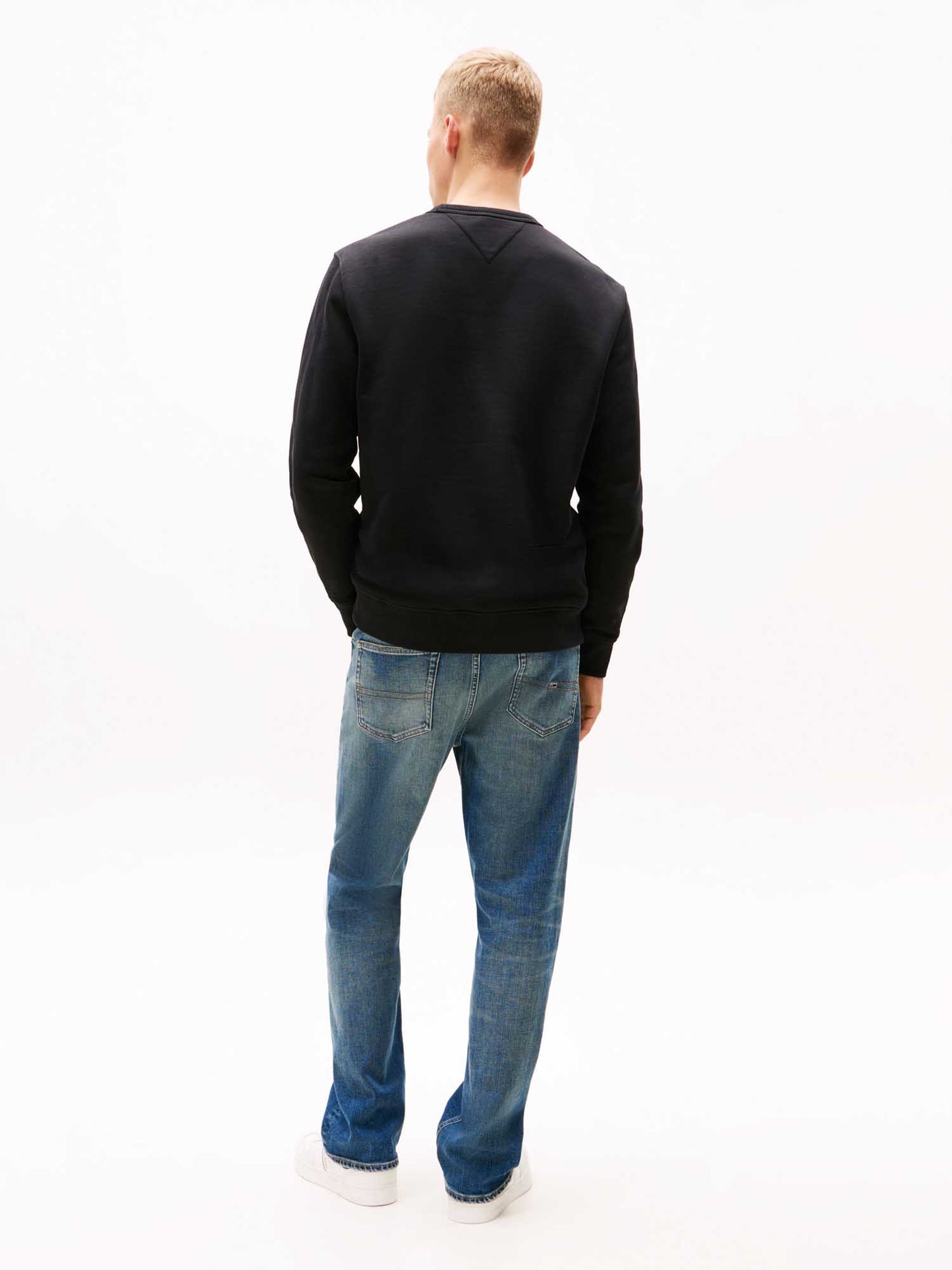 FELPA BADGE TOMMY JEANS UOMO NERO