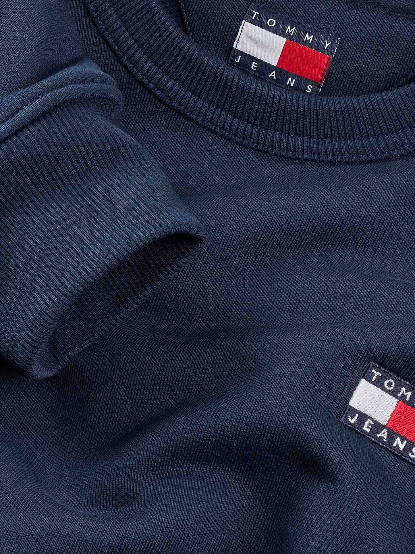 FELPA BADGE TOMMY JEANS UOMO BLU