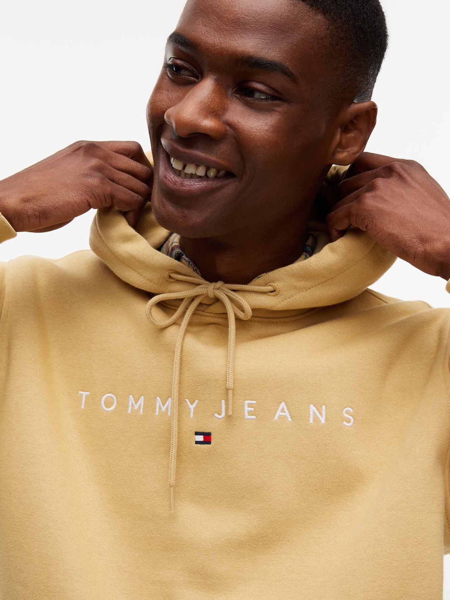 Tommy Hilfiger Tommy Jeans Linear H, felpa da uomo beige