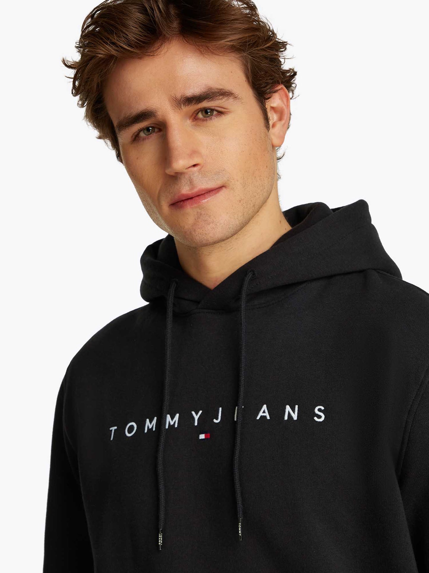Tommy jeans linear felpa da uomo nero