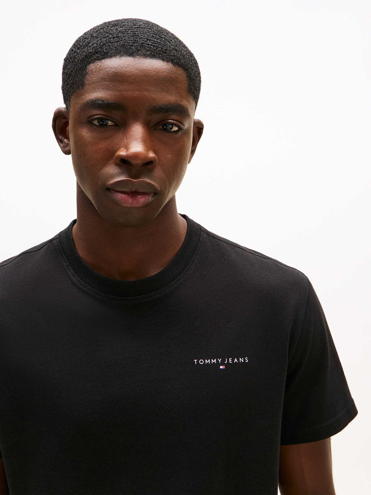 Tommy j. slim linear t-shirt da uomo nero