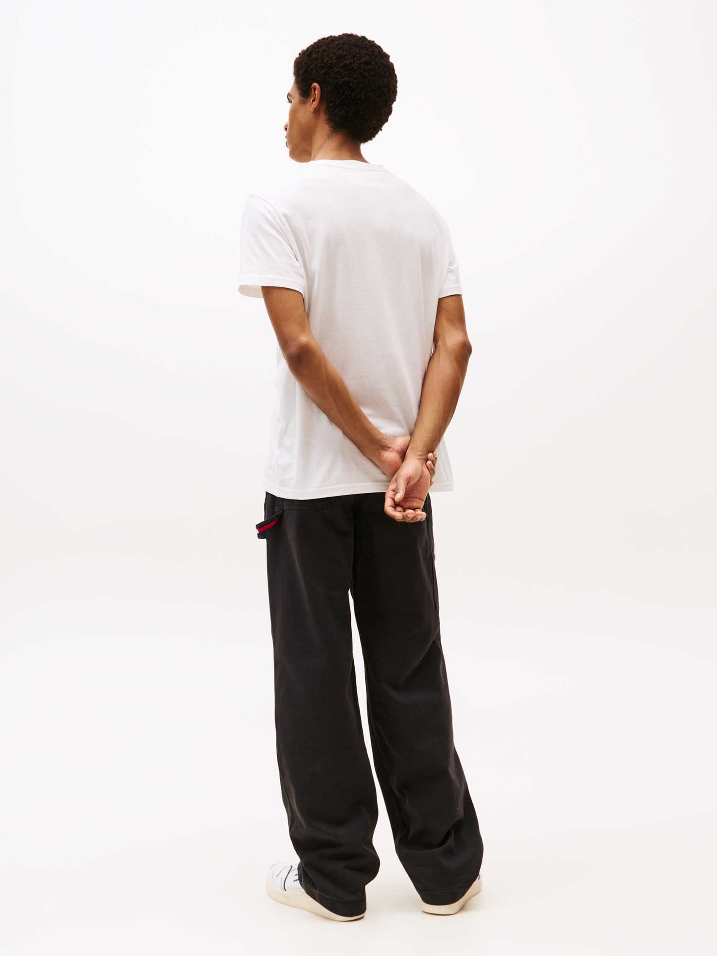 Tommy Jeans Slim Linear, t-shirt slim fit da uomo bianca