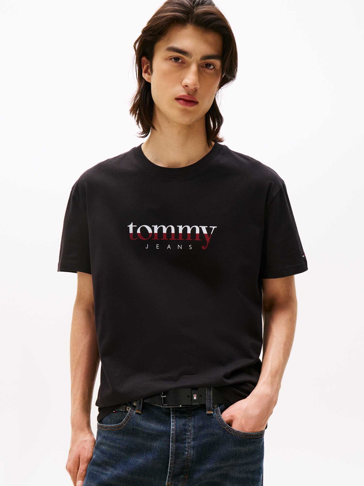 T-SHIRT LOGO TOMMY JEANS DA UOMO NERO