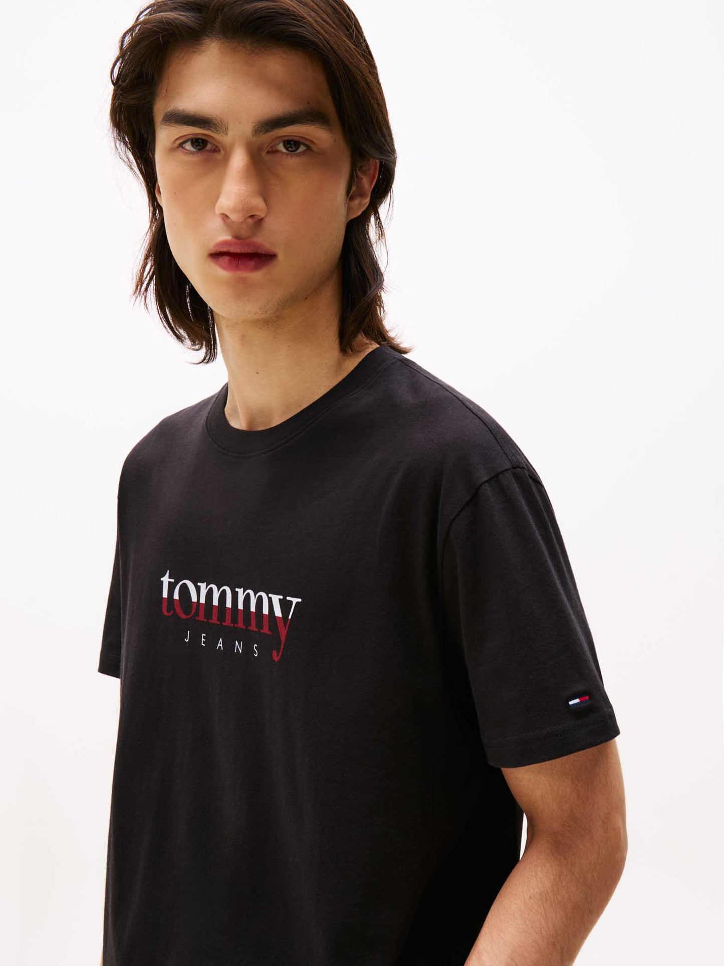 T-SHIRT LOGO TOMMY JEANS DA UOMO NERO