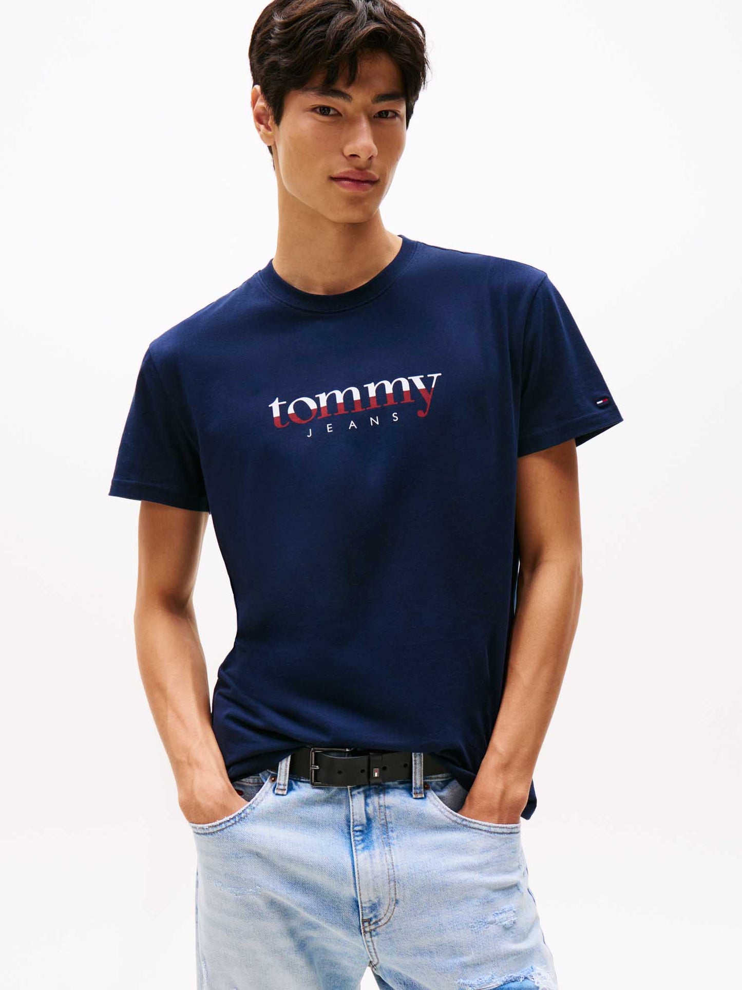 T-SHIRT LOGO TOMMY JEANS DA UOMO BLU