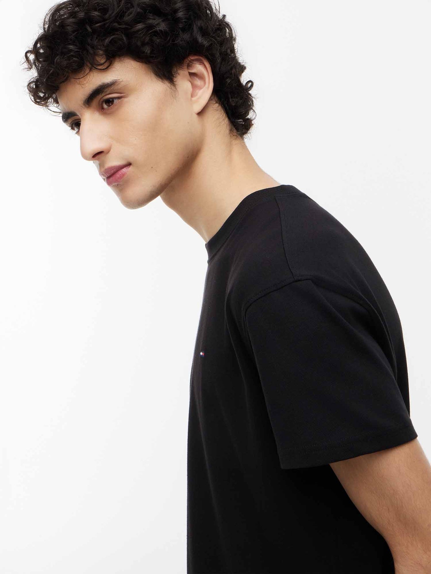 Tommy Hilfiger Tommy Jeans Sflag Te, t-shirt maniche corte da uomo nera