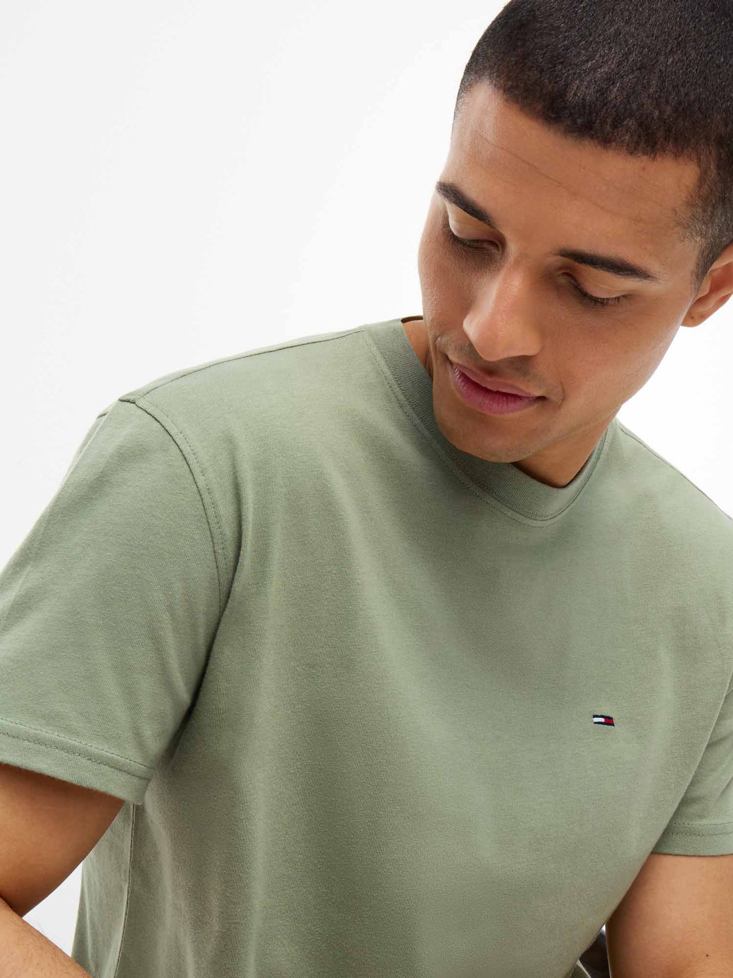 Tommy Hilfiger Tommy Jeans Sflag Te, t-shirt maniche corte da uomo verde