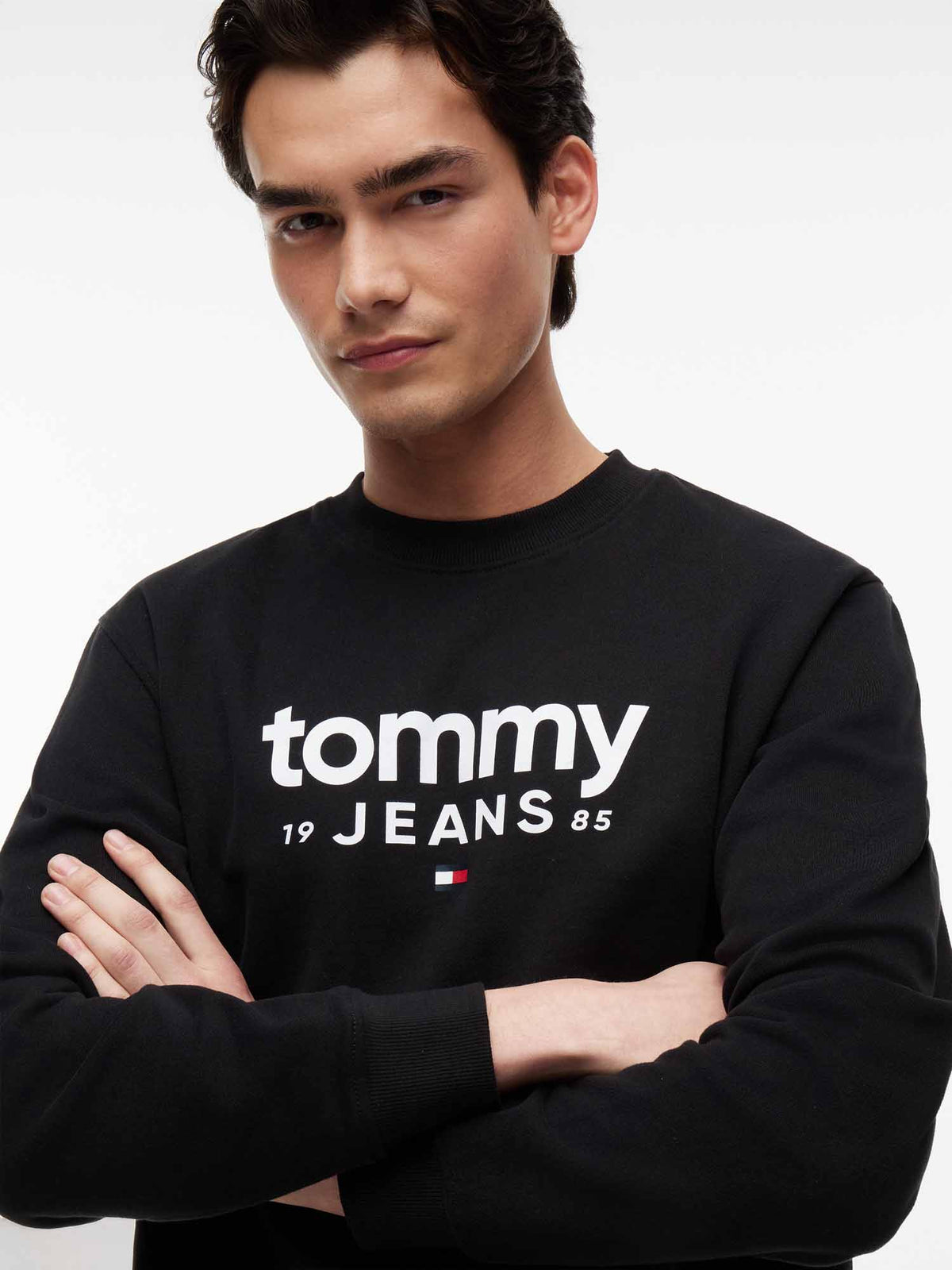 Tommy jeans graphic felpa da uomo nero