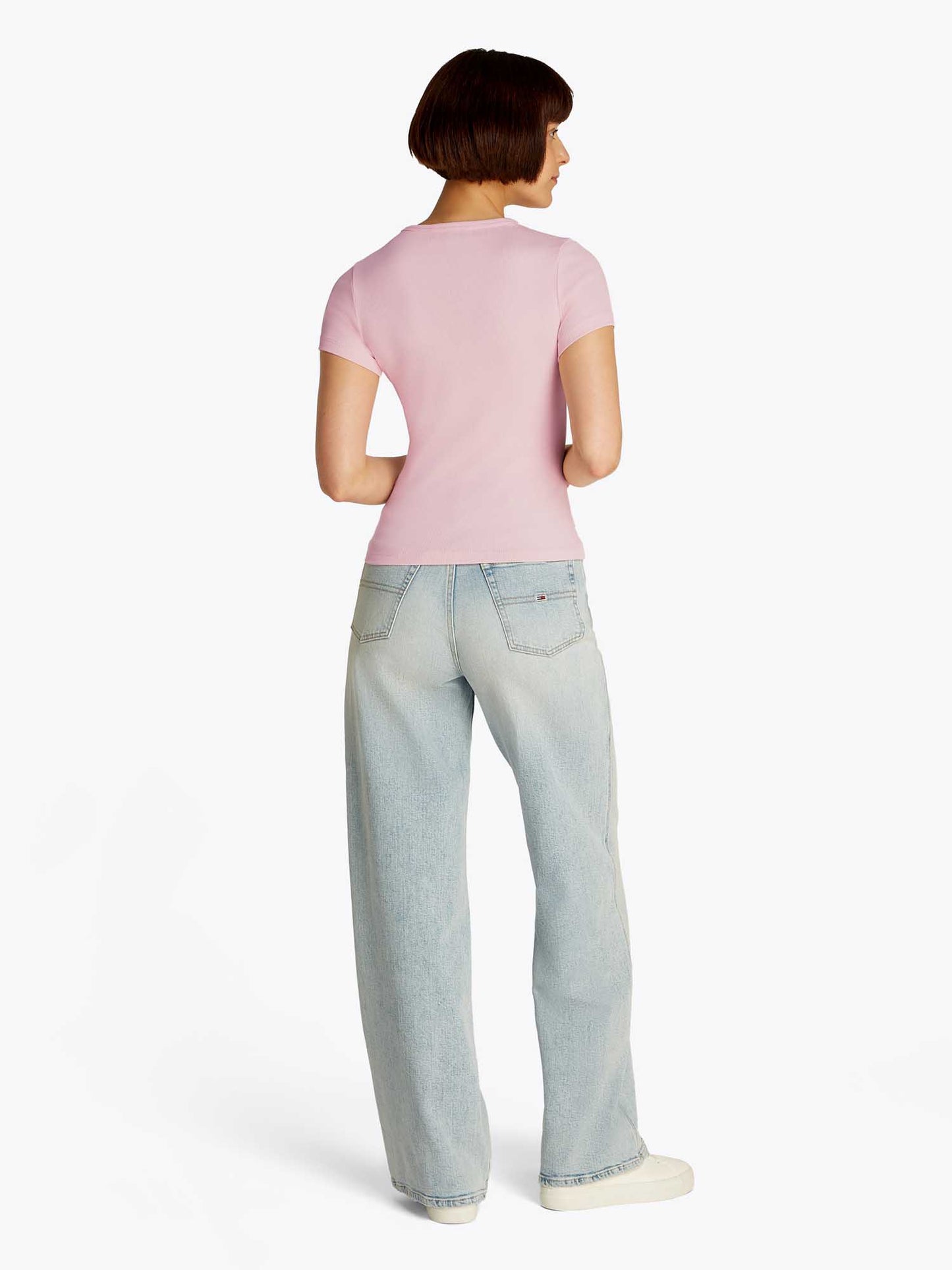 T-SHIRT SLIM BADGE TOMMY JEANS DONNA ROSA