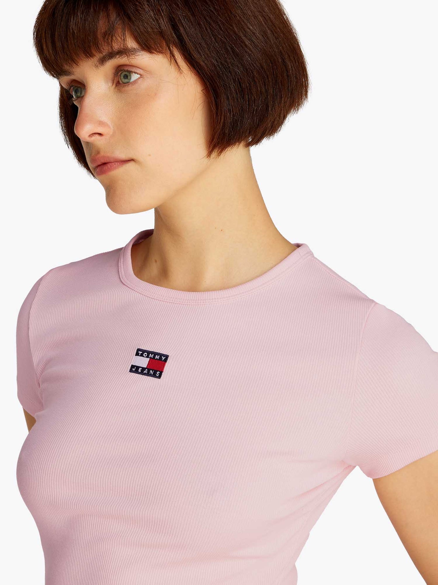 T-SHIRT SLIM BADGE TOMMY JEANS DONNA ROSA