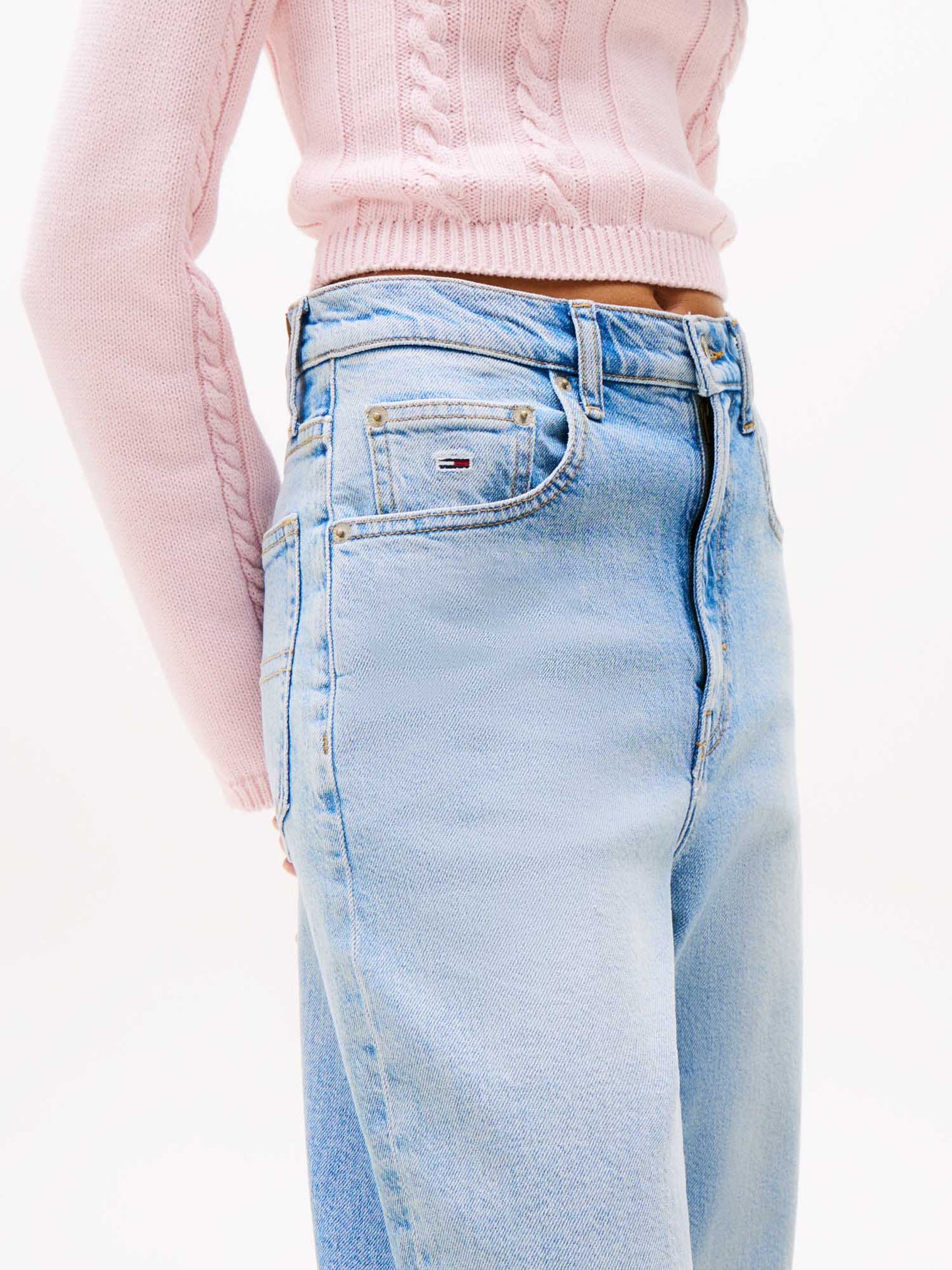 DENIM MOM VITA ALTISSIMA TOMMY JEANS DONNA JEANS CHIARO