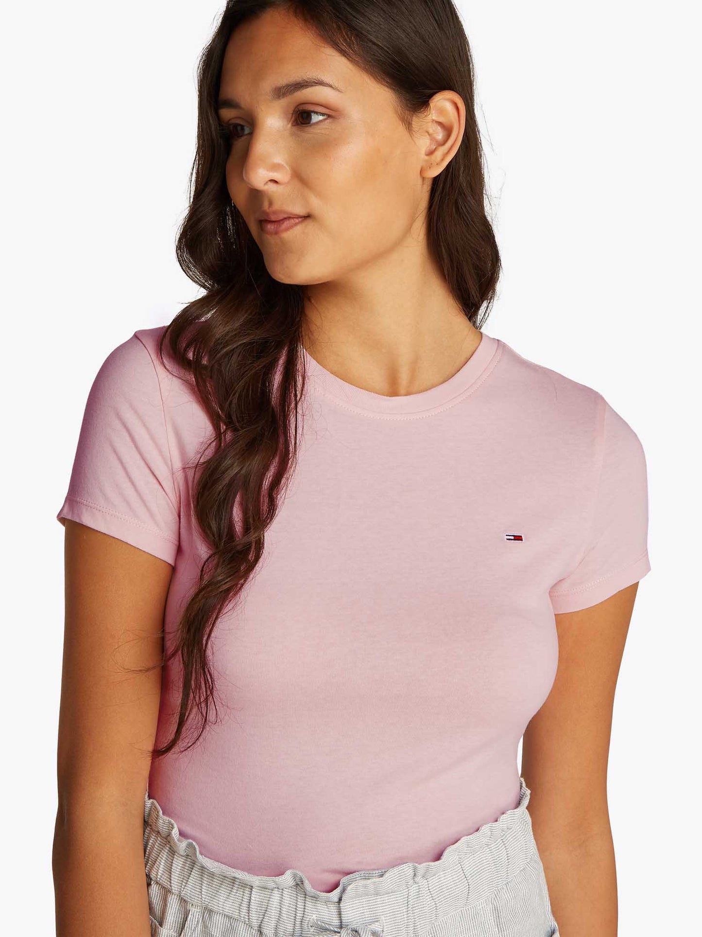 T-SHIRT SLIM C-NECK TOMMY JEANS DONNA ROSA