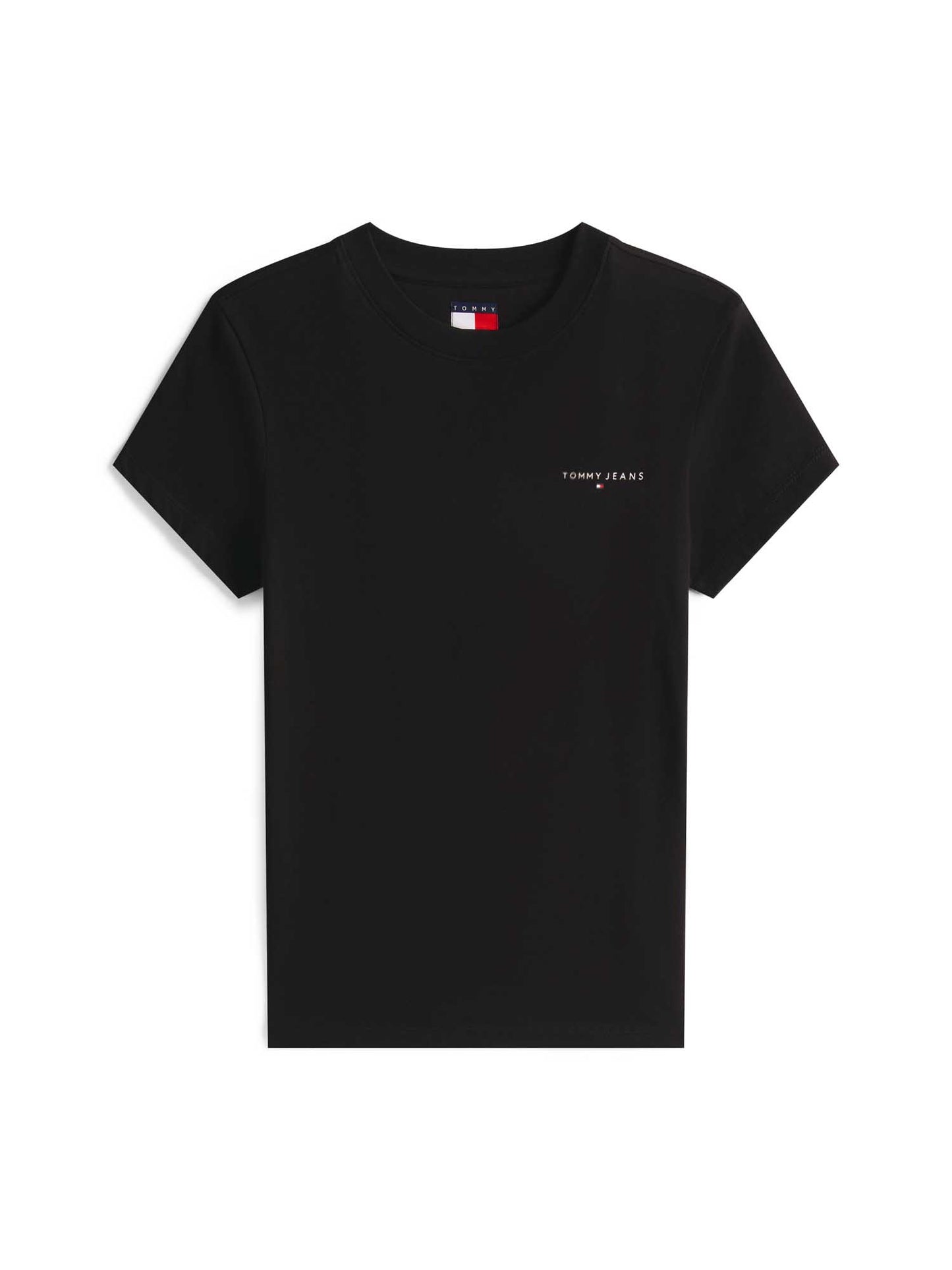 T-SHIRT SLIM LINEAR TOMMY JEANS DONNA NERO