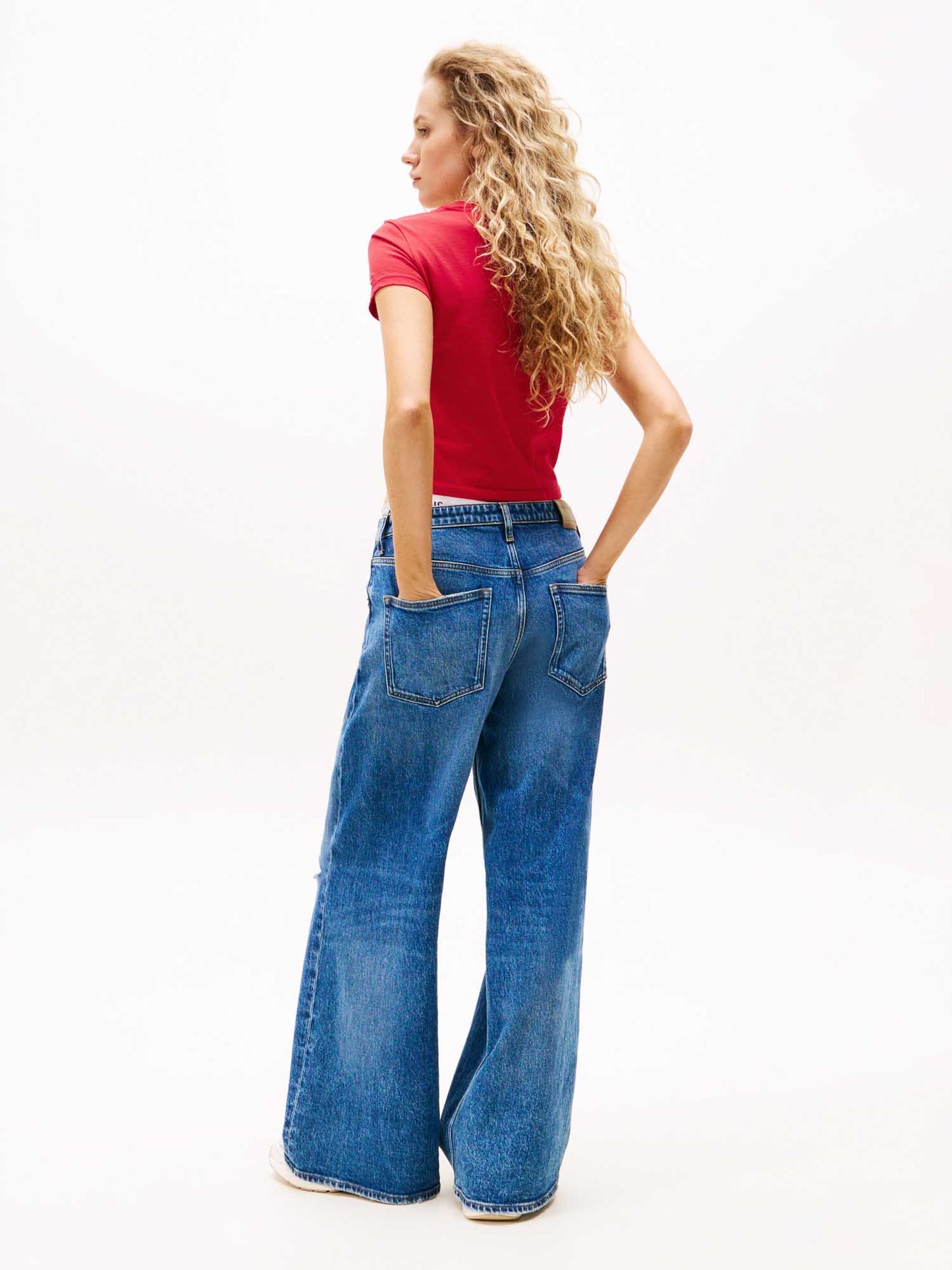 T-SHIRT SLIM HEART TOMMY JEANS DONNA ROSSO