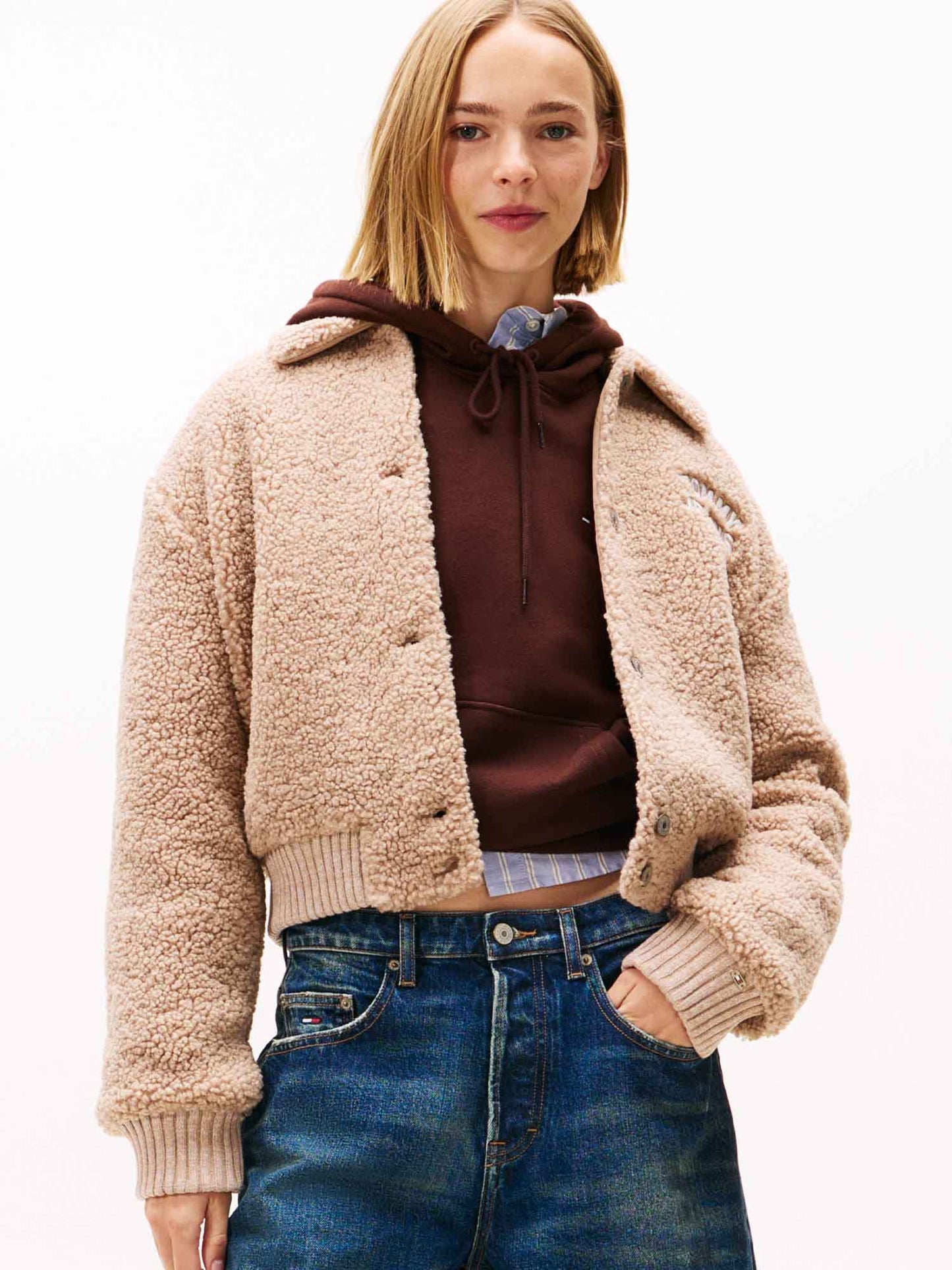 SHERPA TEDDY TOMMY JEANS DA DONNA MALTO