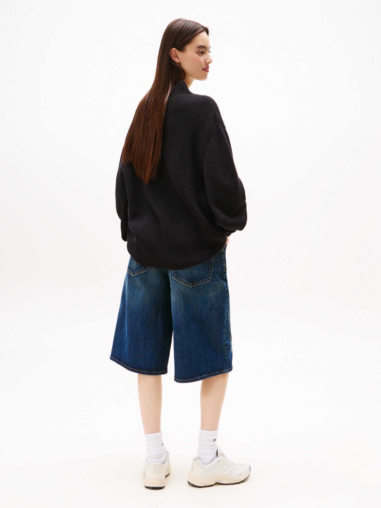 PULLOVER RELAXED FIT TOMMY JEANS DA DONNA NERO