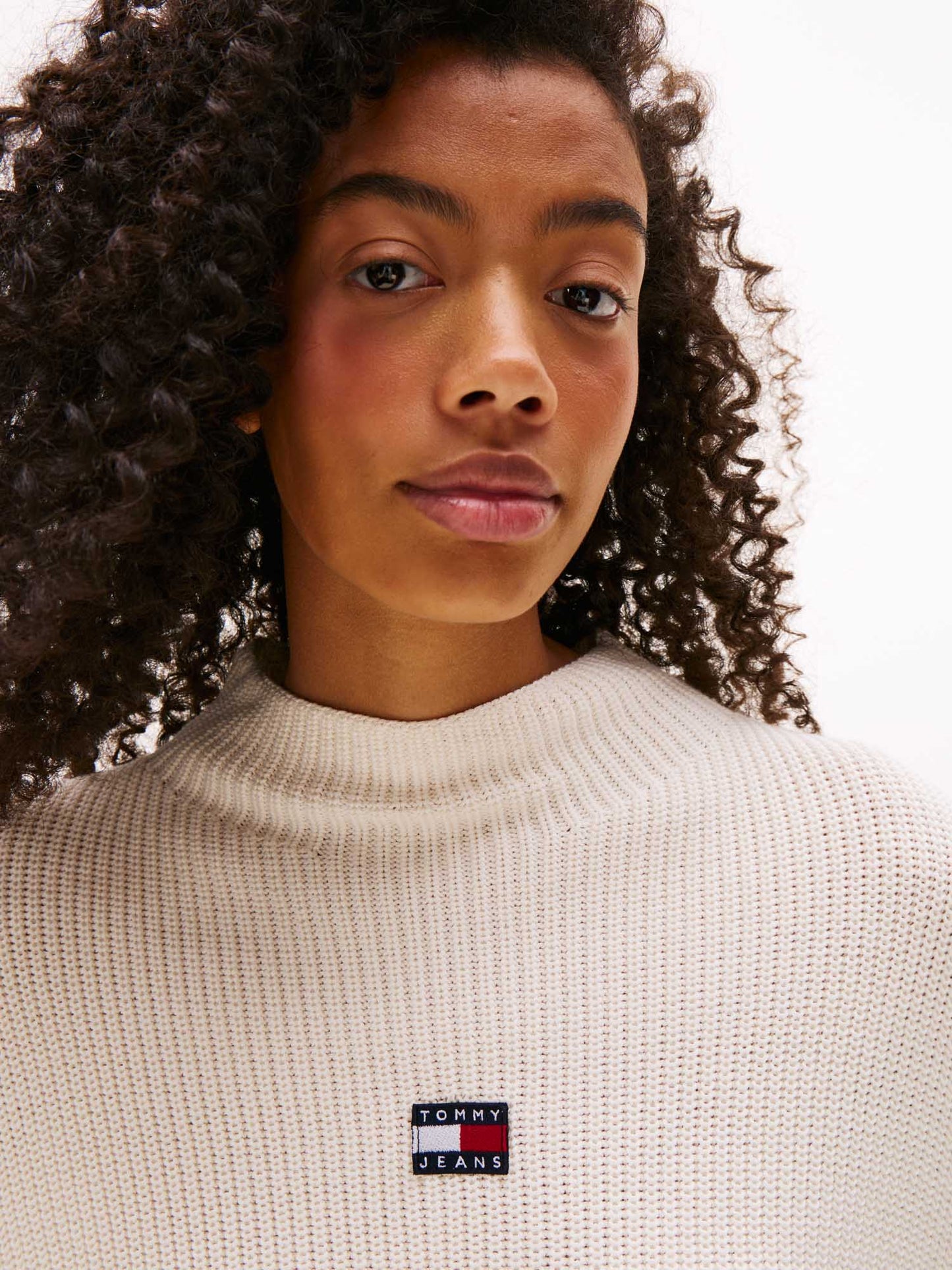 PULLOVER RELAXED FIT TOMMY JEANS DA DONNA BIANCO