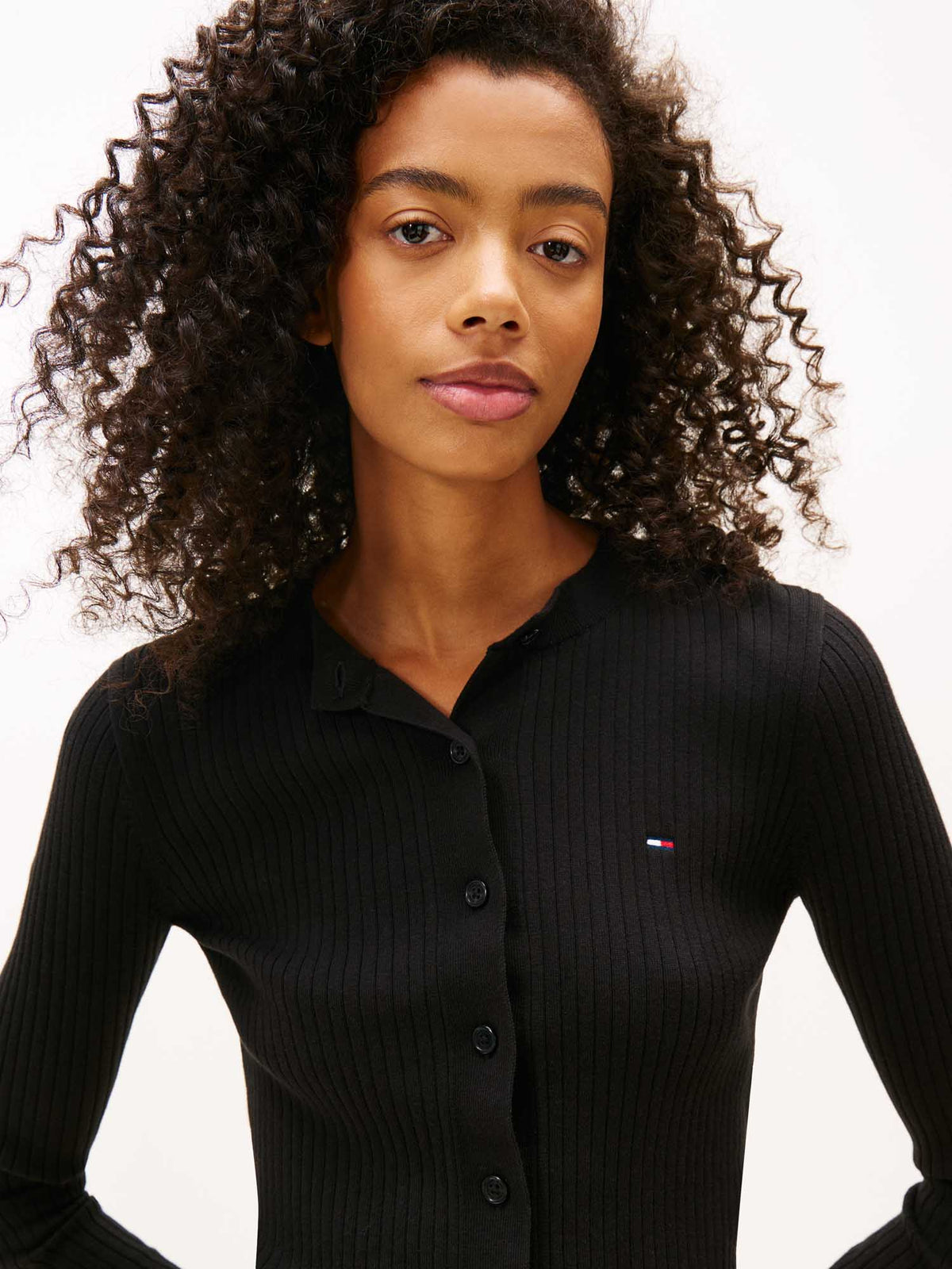 Tommy j crp rib card maglia da donna nero